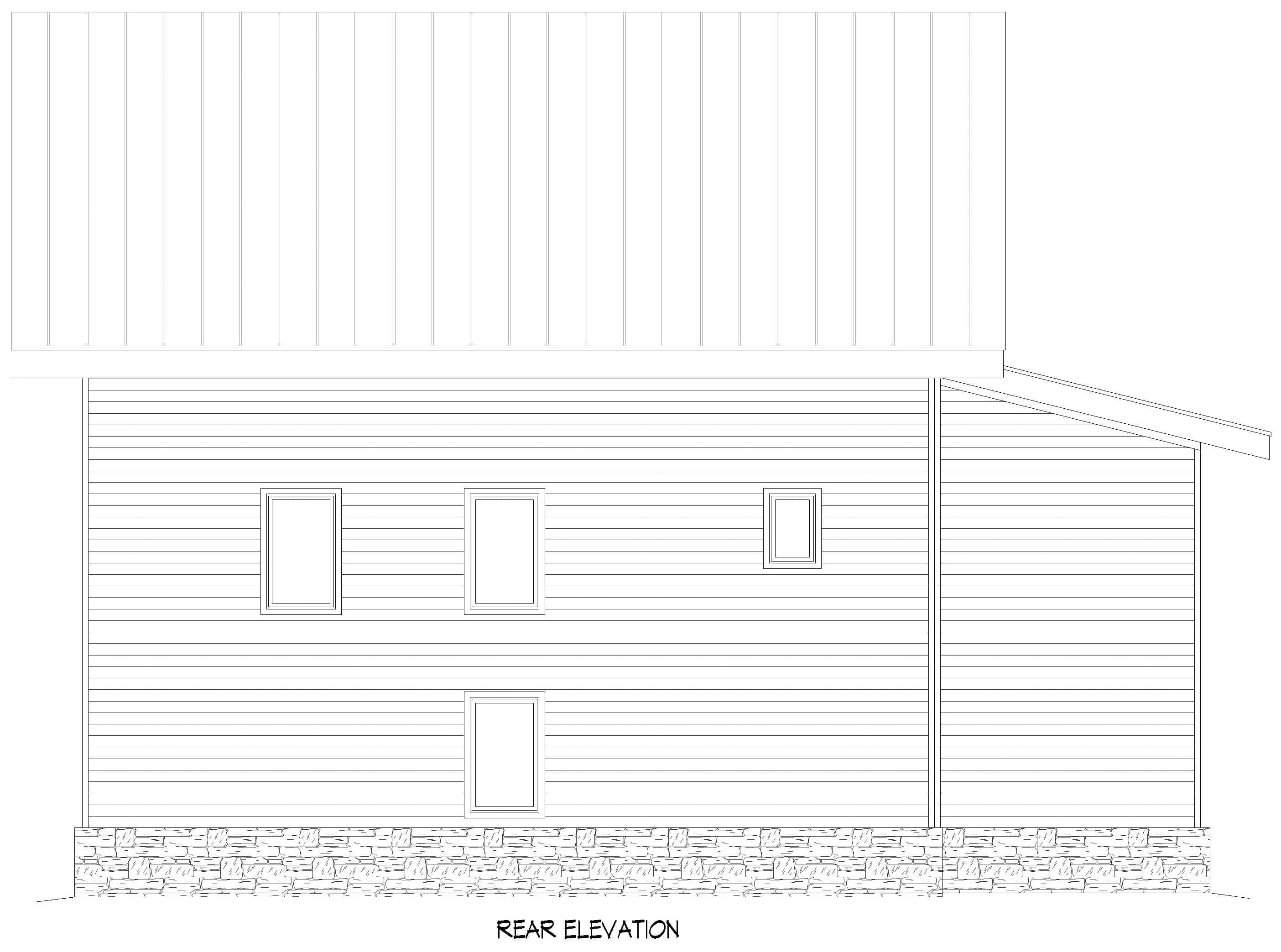 Home Plan Rear Elevation of this 3-Bedroom,3009 Sq Ft Plan -196-1978