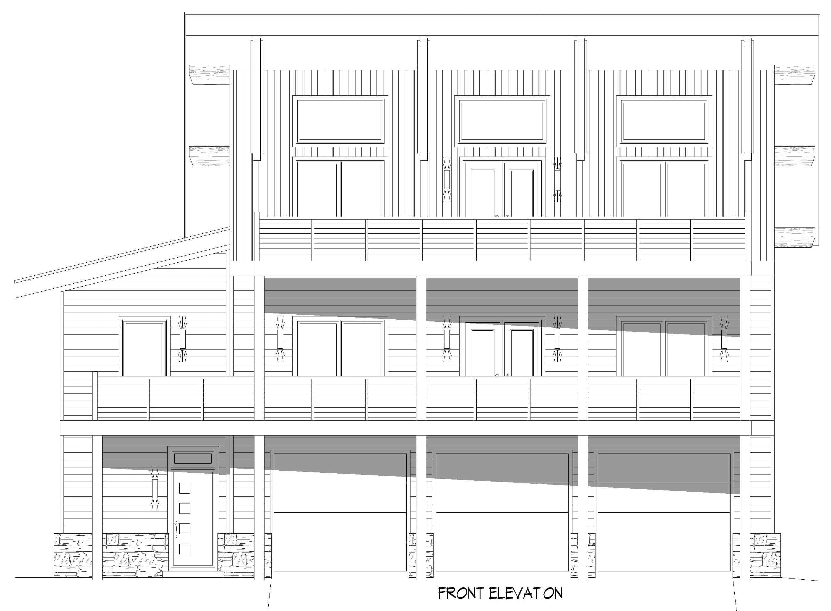 Home Plan Front Elevation of this 4-Bedroom,3027 Sq Ft Plan -196-1979