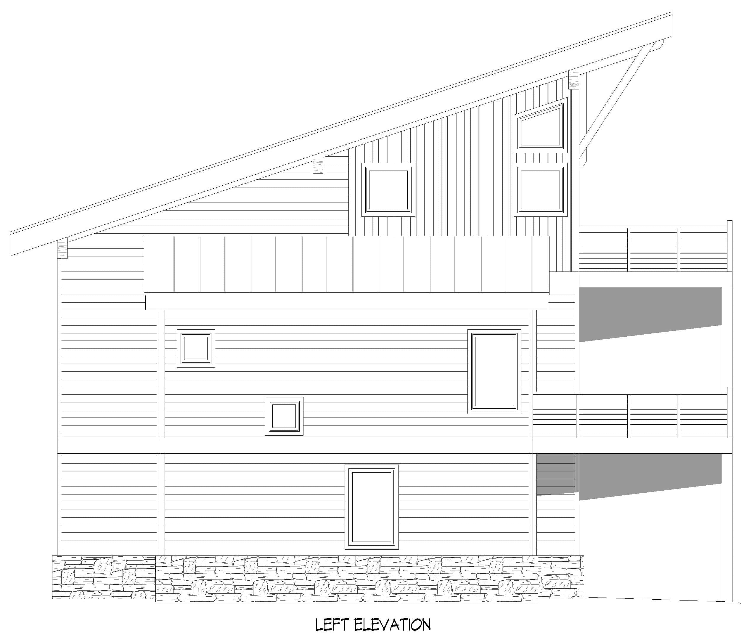 Home Plan Left Elevation of this 4-Bedroom,3027 Sq Ft Plan -196-1979