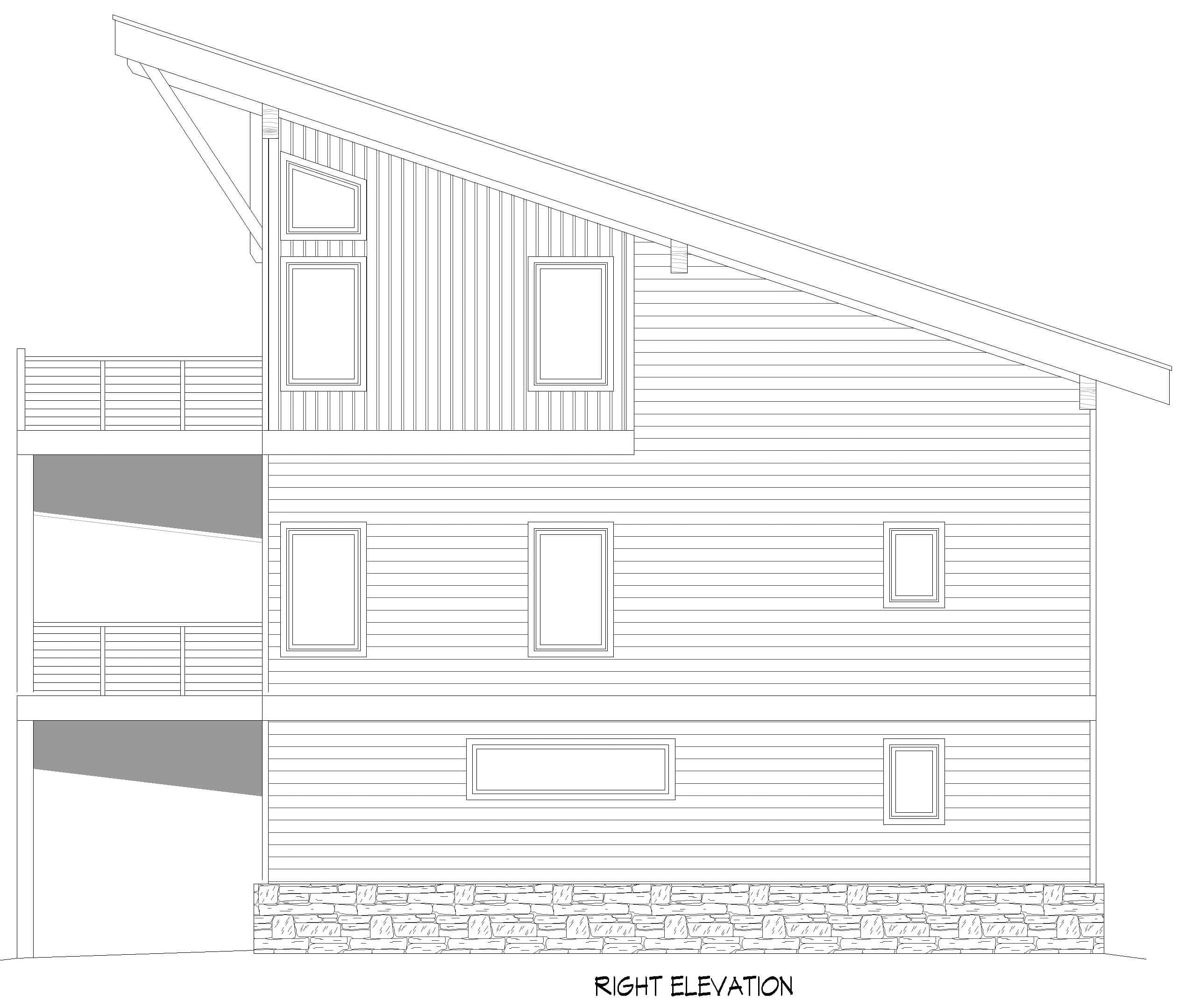 Home Plan Right Elevation of this 4-Bedroom,3027 Sq Ft Plan -196-1979