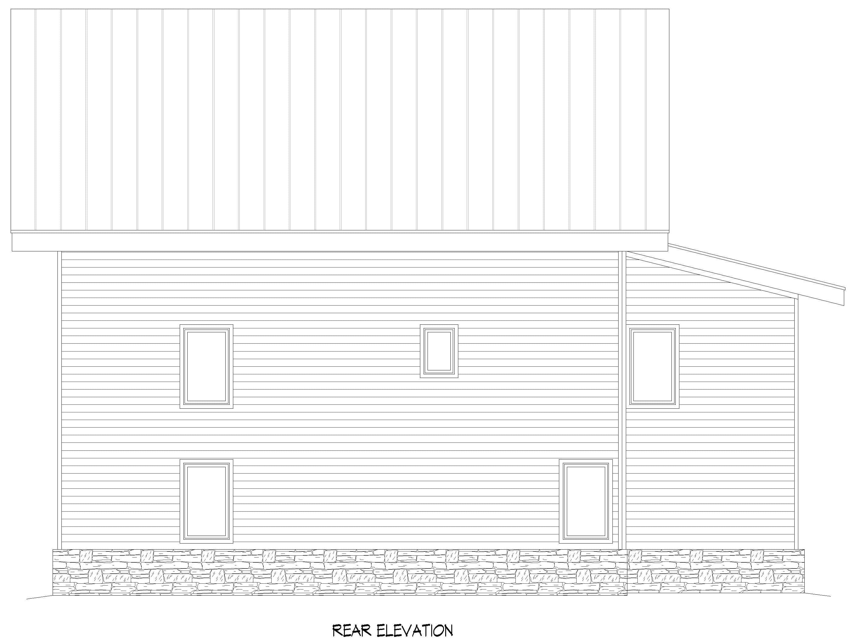 Home Plan Rear Elevation of this 4-Bedroom,3027 Sq Ft Plan -196-1979