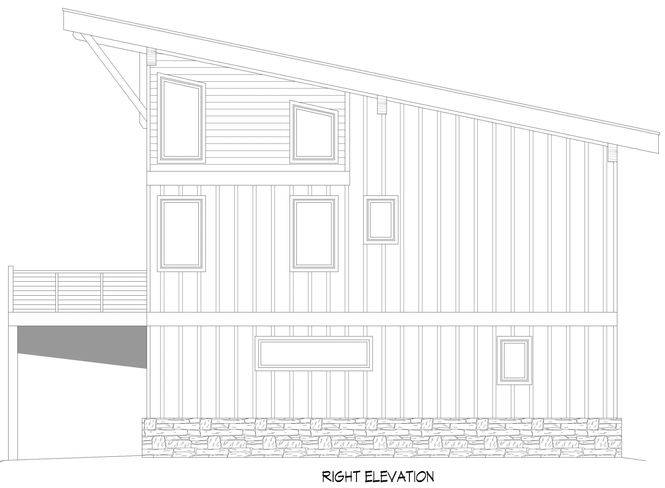 Home Plan Right Elevation of this 3-Bedroom,2358 Sq Ft Plan -196-1980