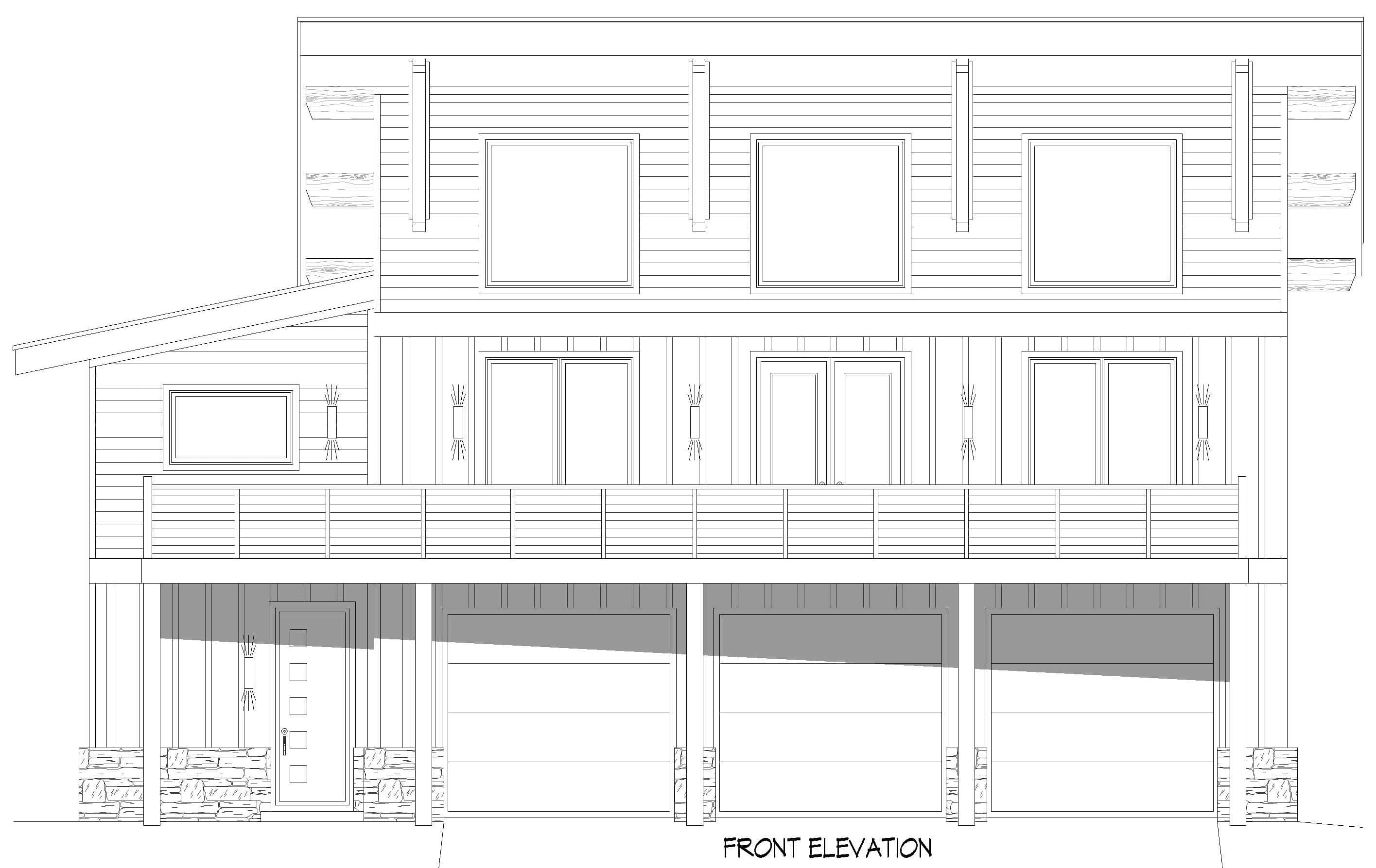 Home Plan Front Elevation of this 3-Bedroom,2358 Sq Ft Plan -196-1980