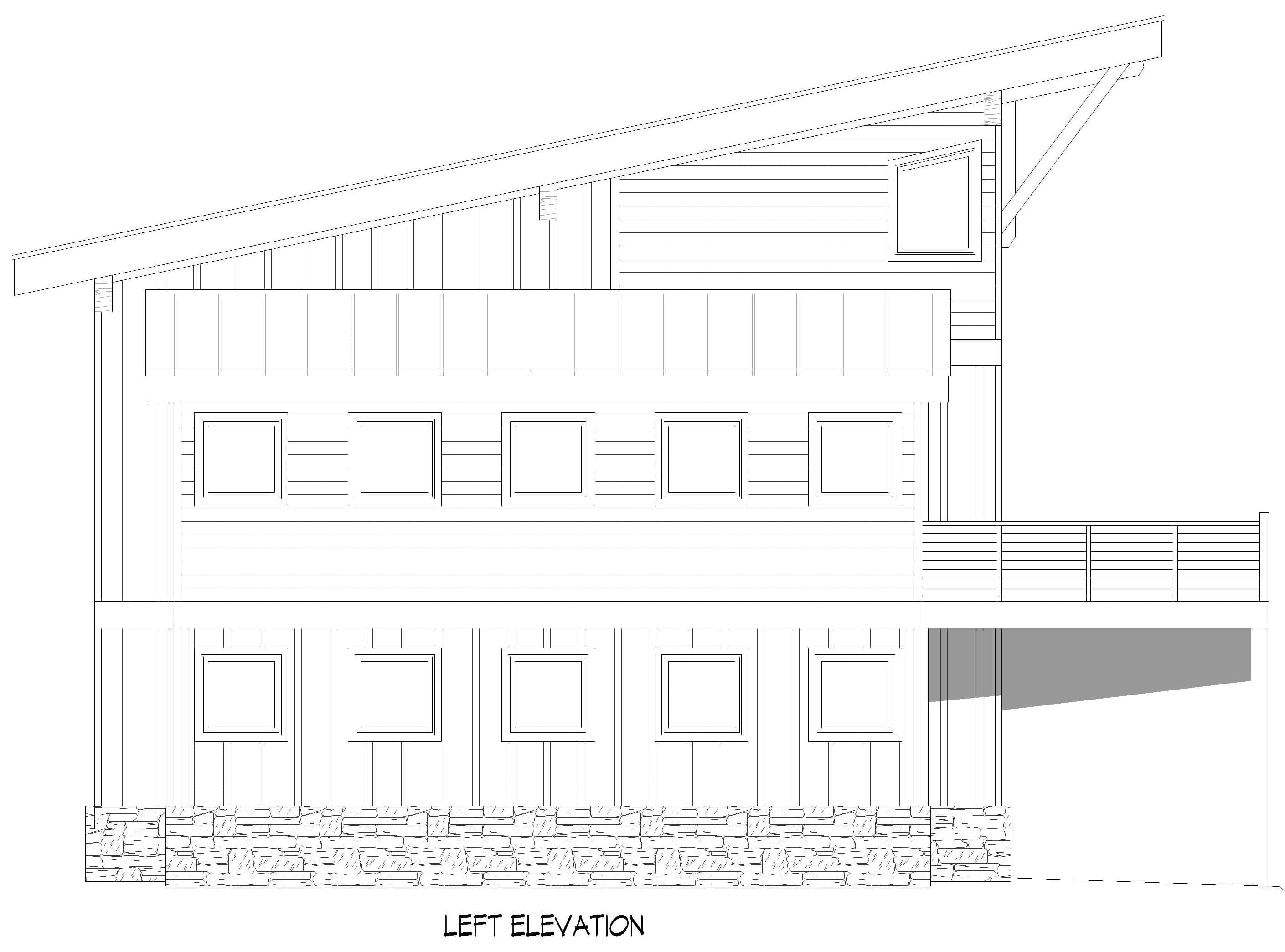 Home Plan Left Elevation of this 3-Bedroom,2358 Sq Ft Plan -196-1980