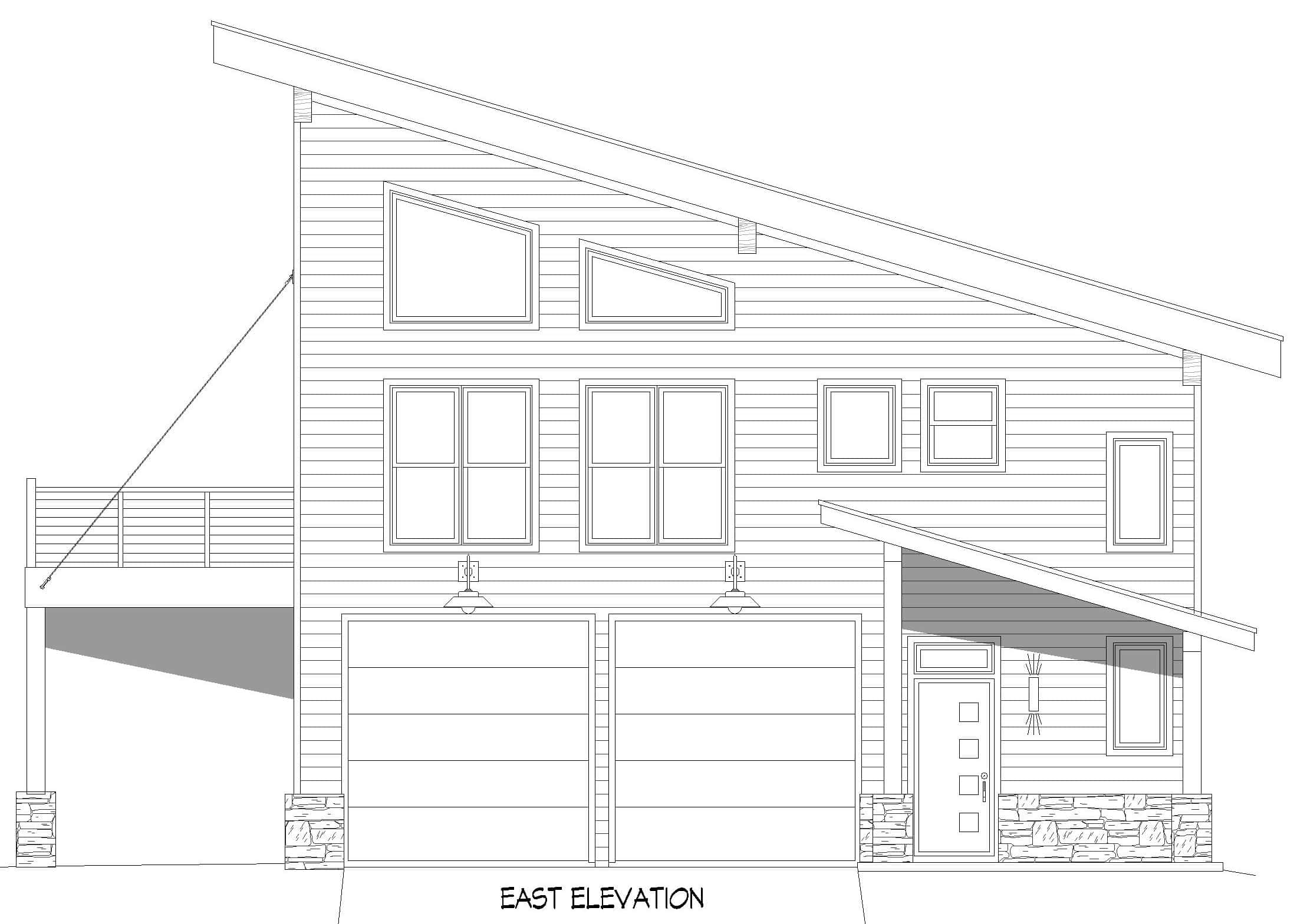 Home Plan Left Elevation of this 3-Bedroom,2318 Sq Ft Plan -196-1981