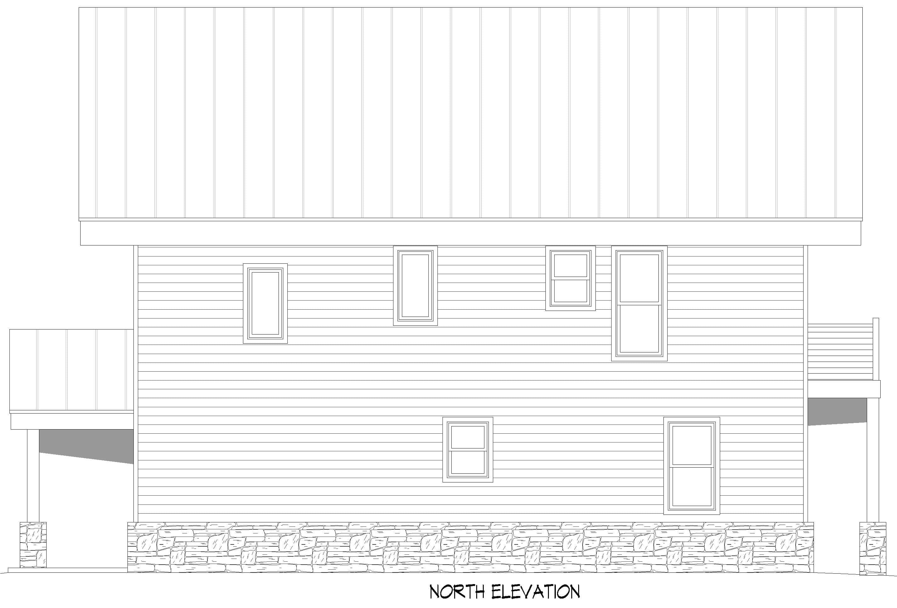 Home Plan Rear Elevation of this 3-Bedroom,2318 Sq Ft Plan -196-1981