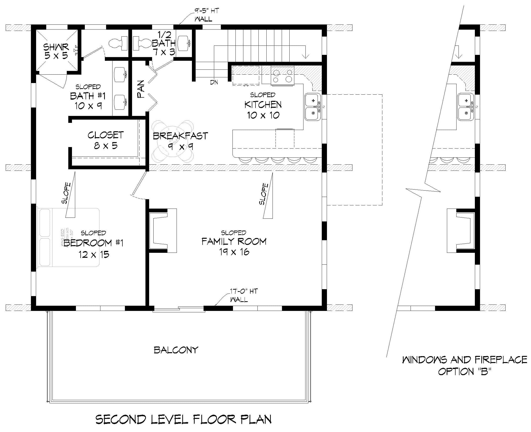 Upper Level of Modern Plan #196-1982
