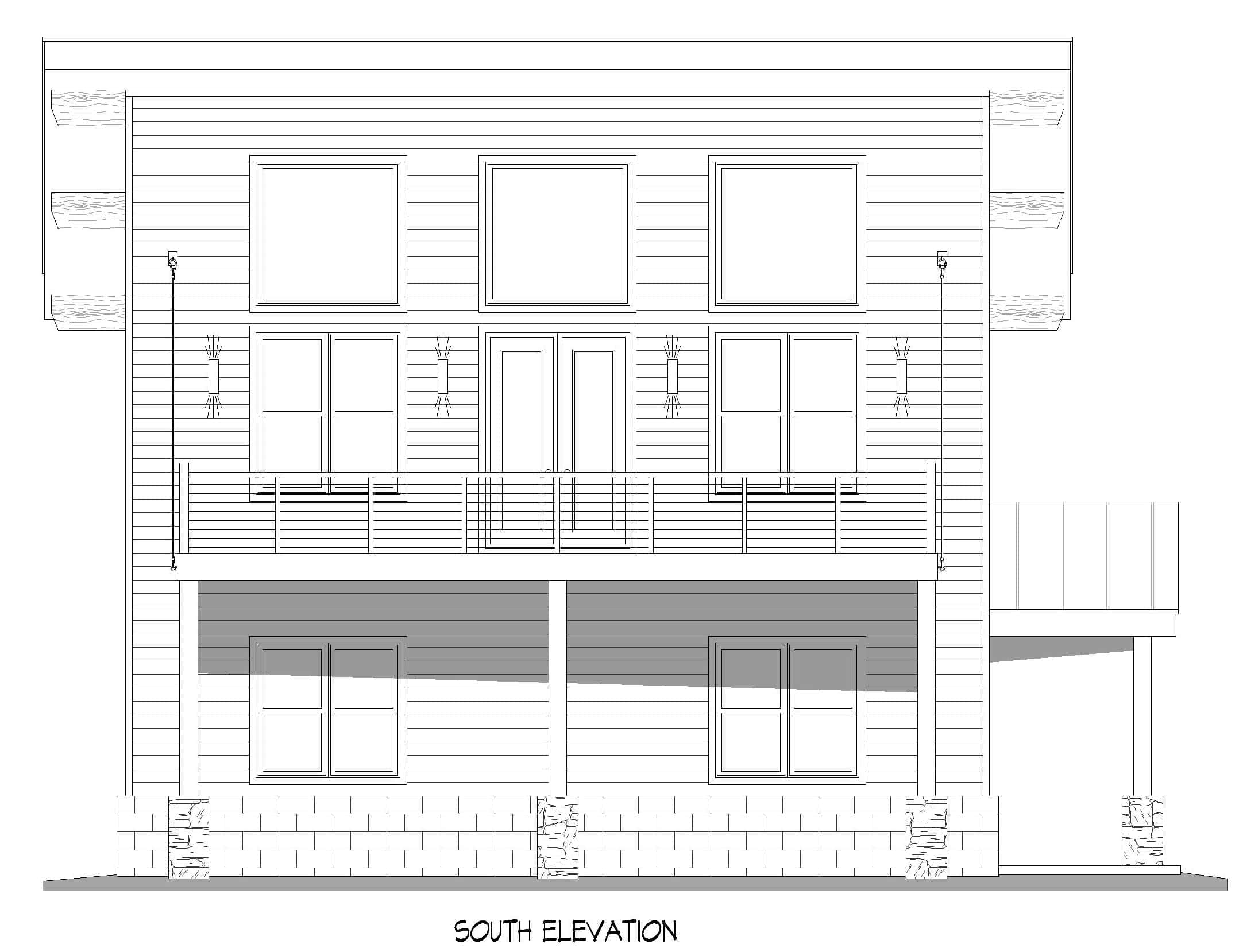 Home Plan Right Elevation of this 3-Bedroom,1984 Sq Ft Plan -196-1982