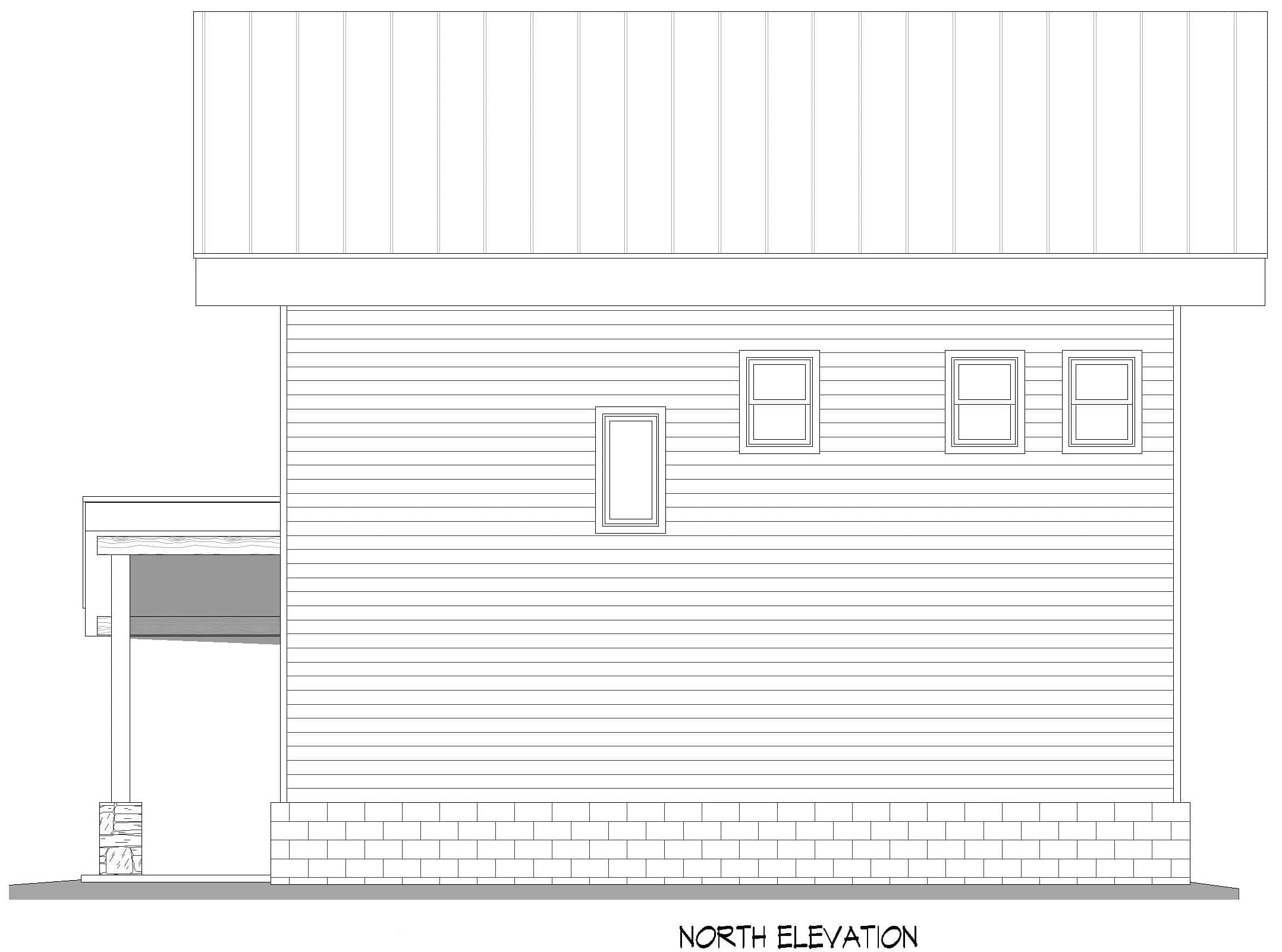 Home Plan Rear Elevation of this 3-Bedroom,1984 Sq Ft Plan -196-1982