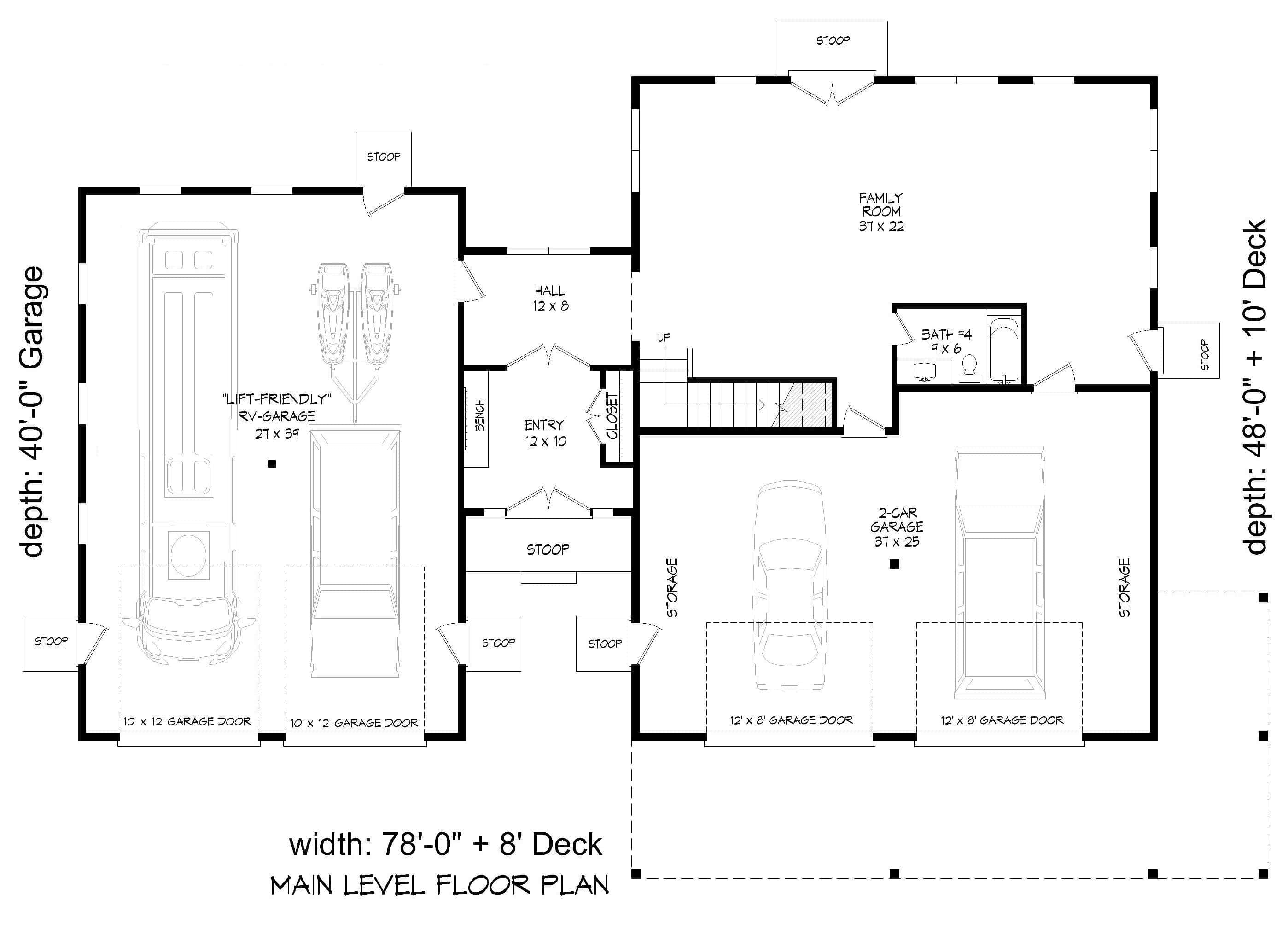 Main Level of Modern Farmhouse Plan #196-1984