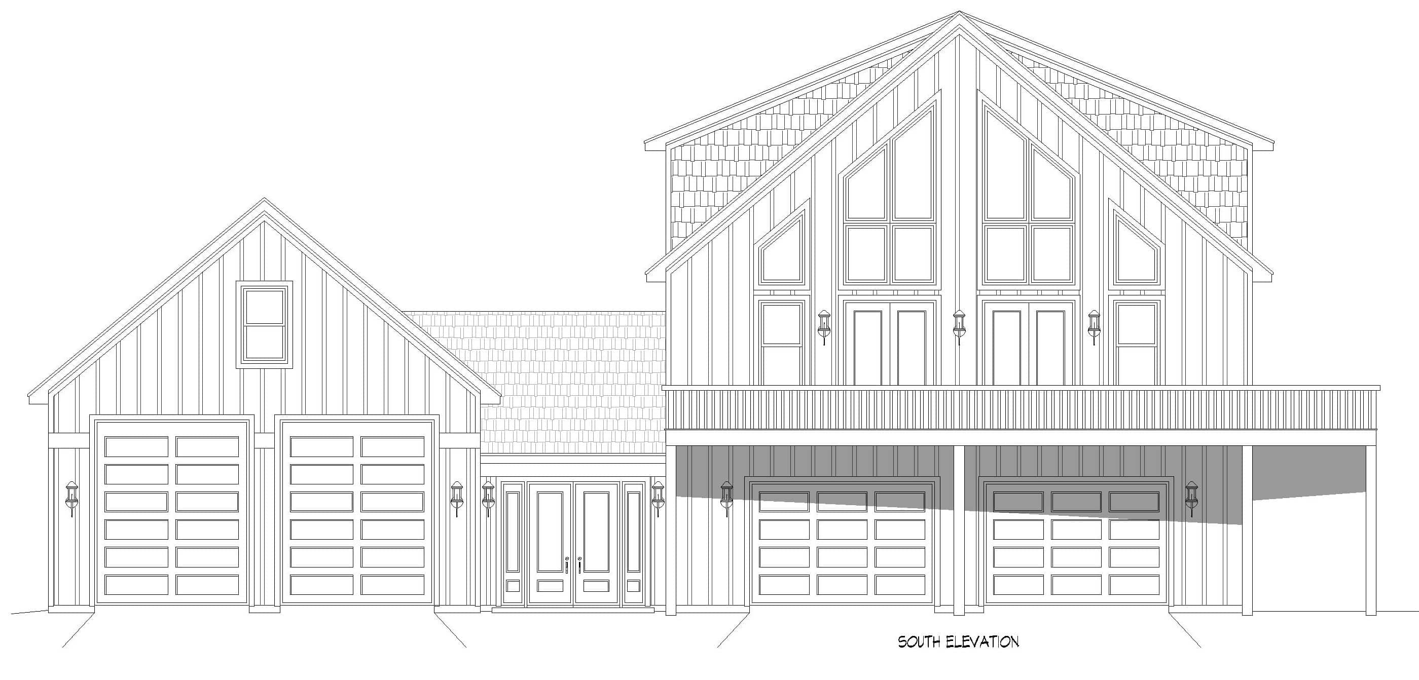 Home Plan Front Elevation of this 3-Bedroom,4005 Sq Ft Plan -196-1984