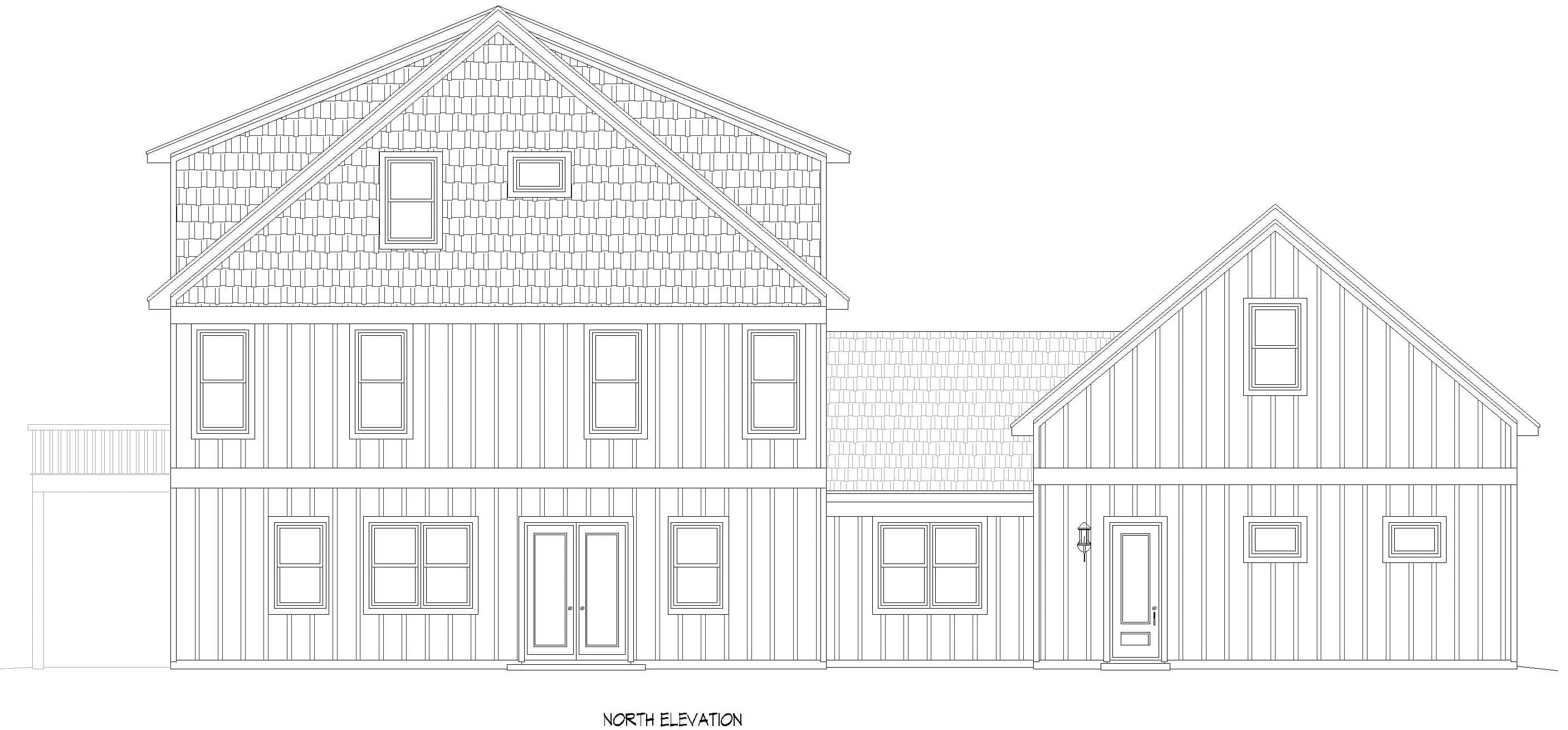 Home Plan Rear Elevation of this 3-Bedroom,4005 Sq Ft Plan -196-1984