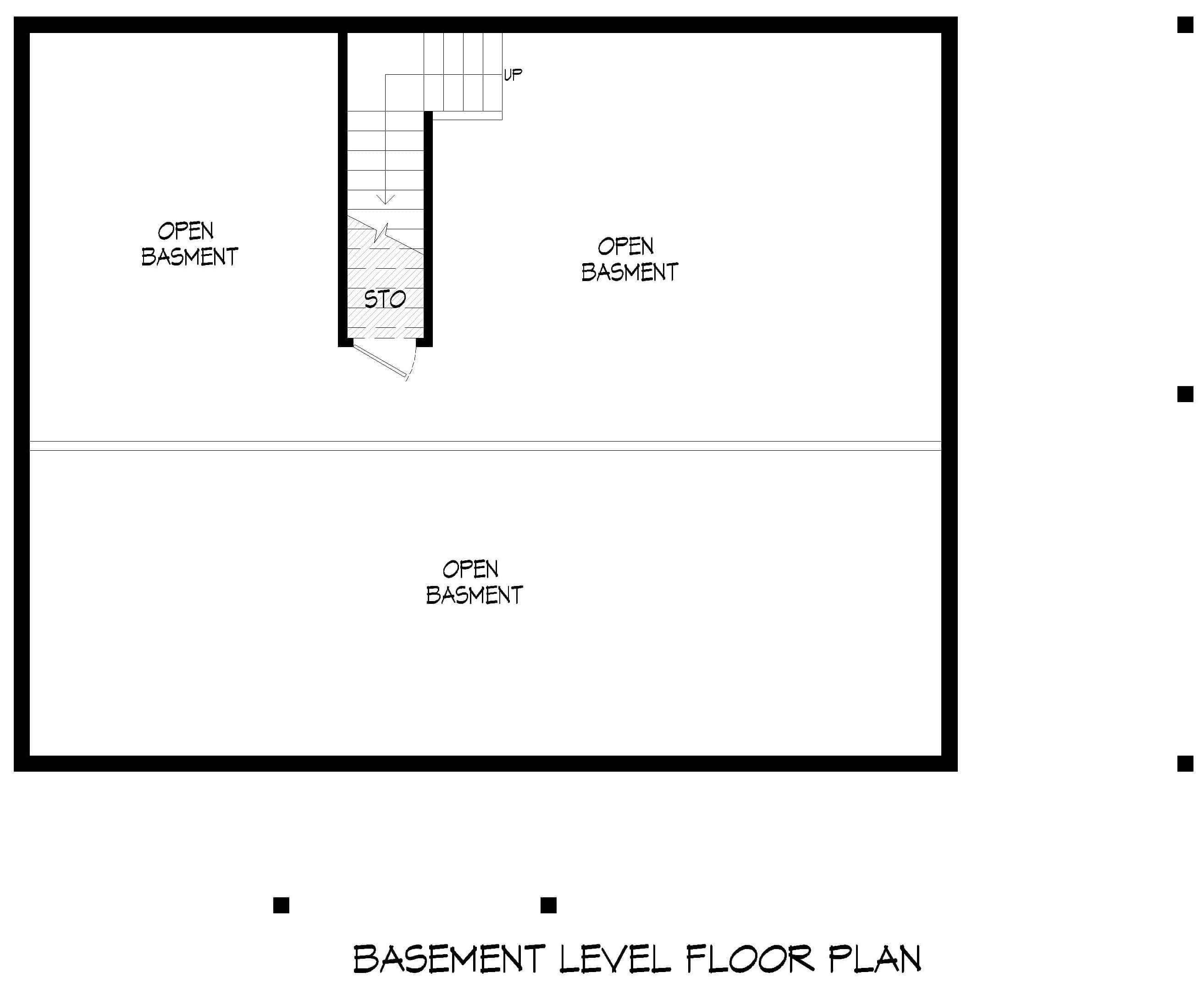 Basement of A Frame Plan #196-1985