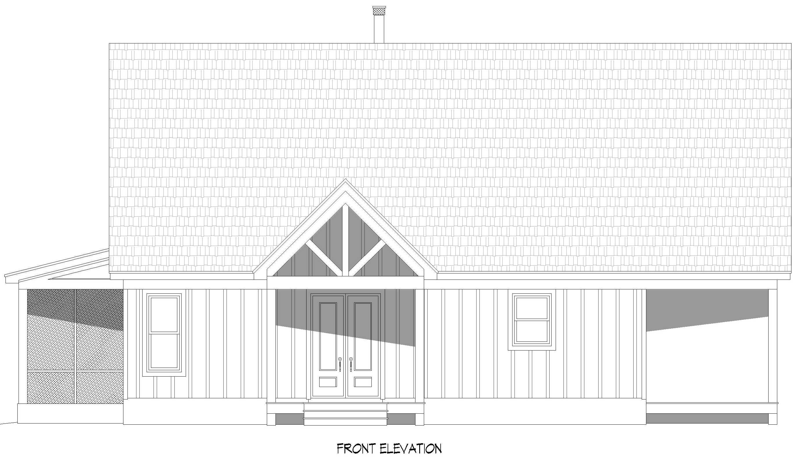 Home Plan Front Elevation of this 1-Bedroom,1757 Sq Ft Plan -196-1985