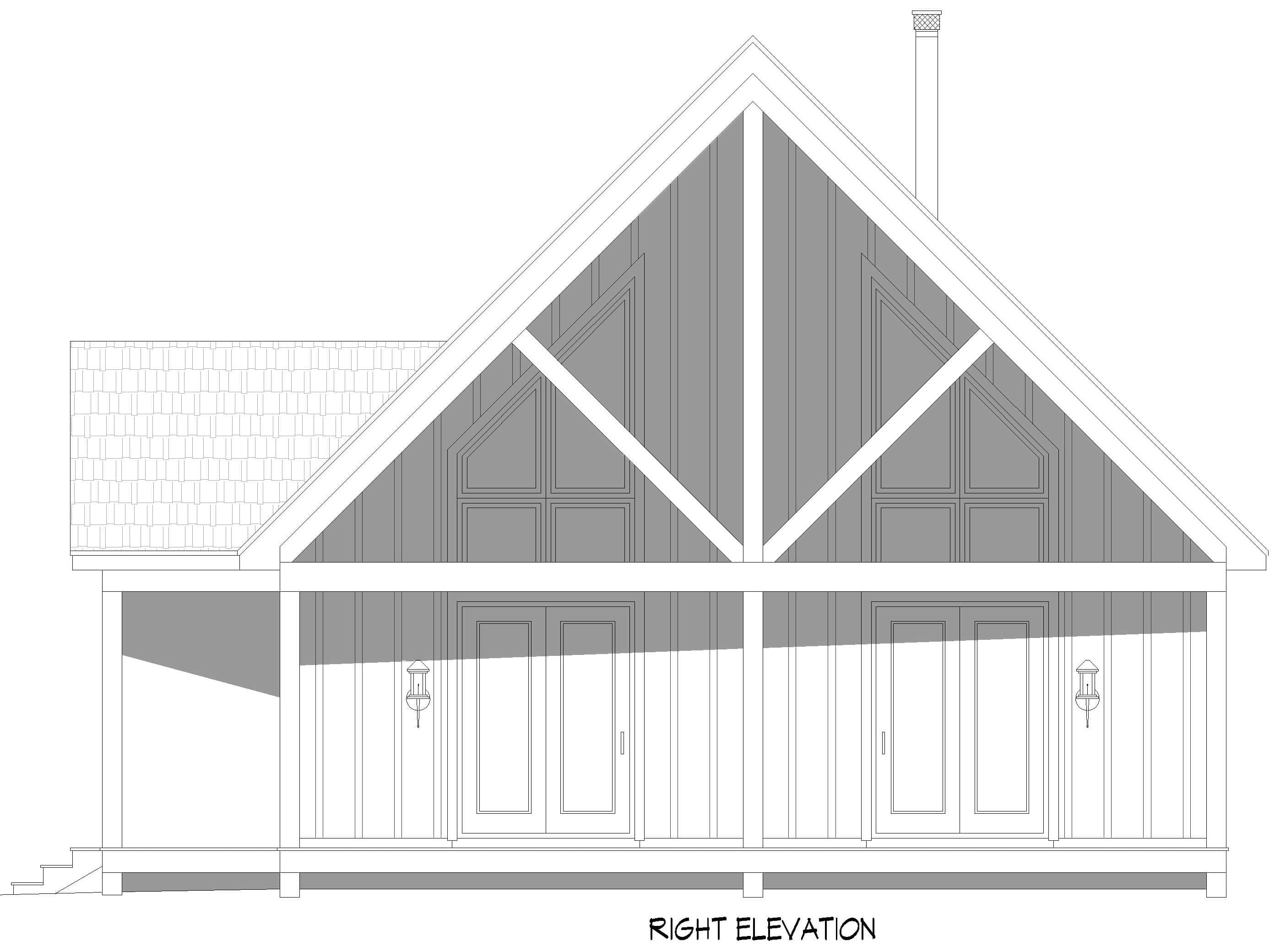Home Plan Right Elevation of this 1-Bedroom,1757 Sq Ft Plan -196-1985