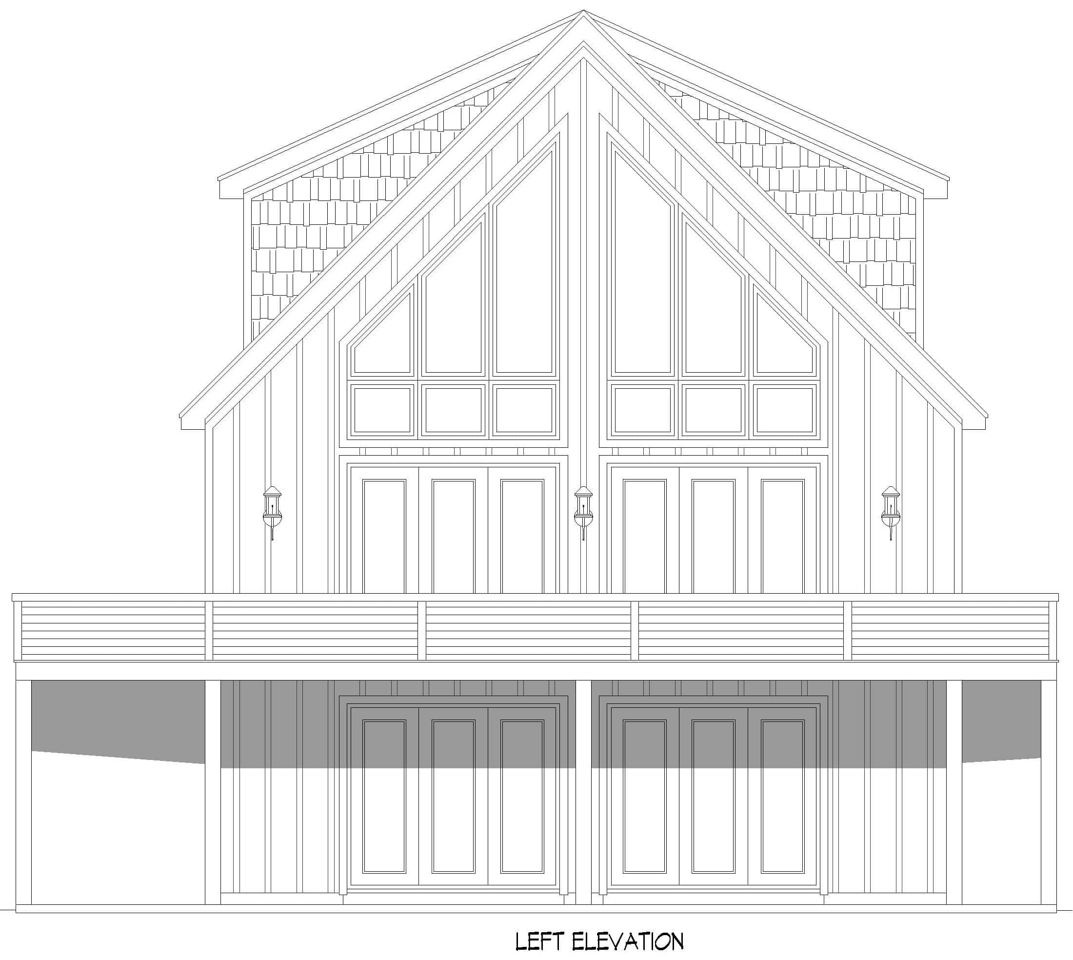 Home Plan Left Elevation of this 3-Bedroom,3050 Sq Ft Plan -196-1986