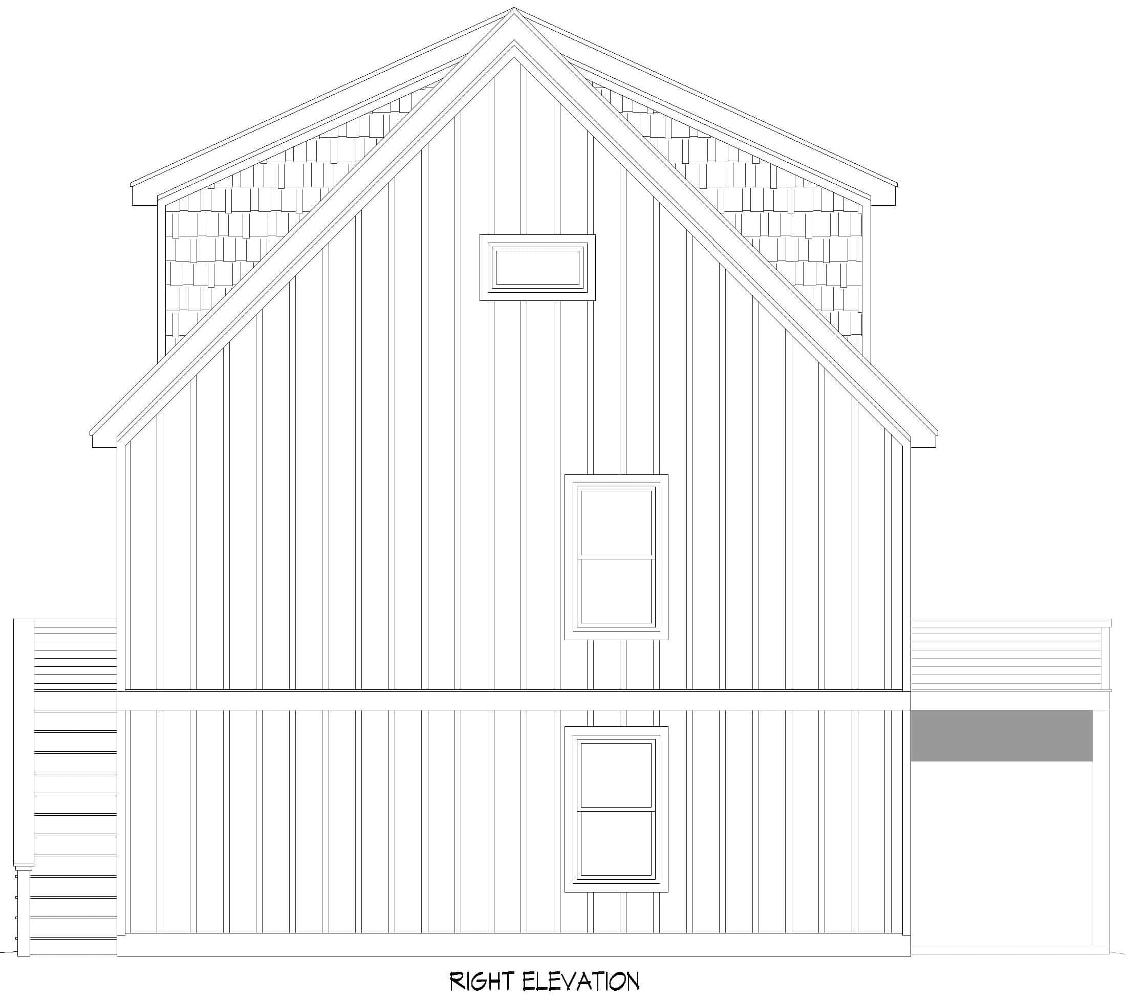 Home Plan Right Elevation of this 3-Bedroom,3050 Sq Ft Plan -196-1986