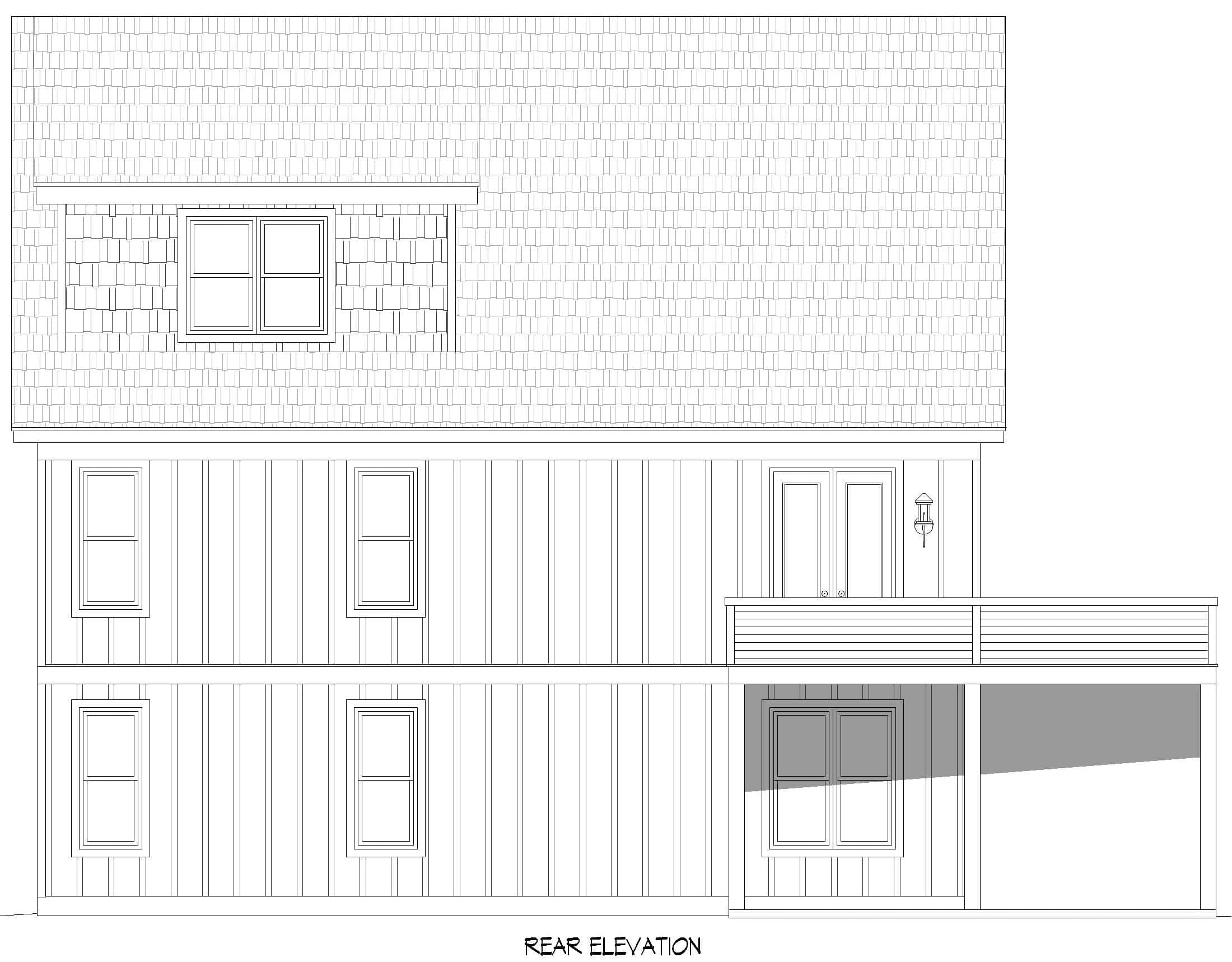 Home Plan Rear Elevation of this 3-Bedroom,3050 Sq Ft Plan -196-1986
