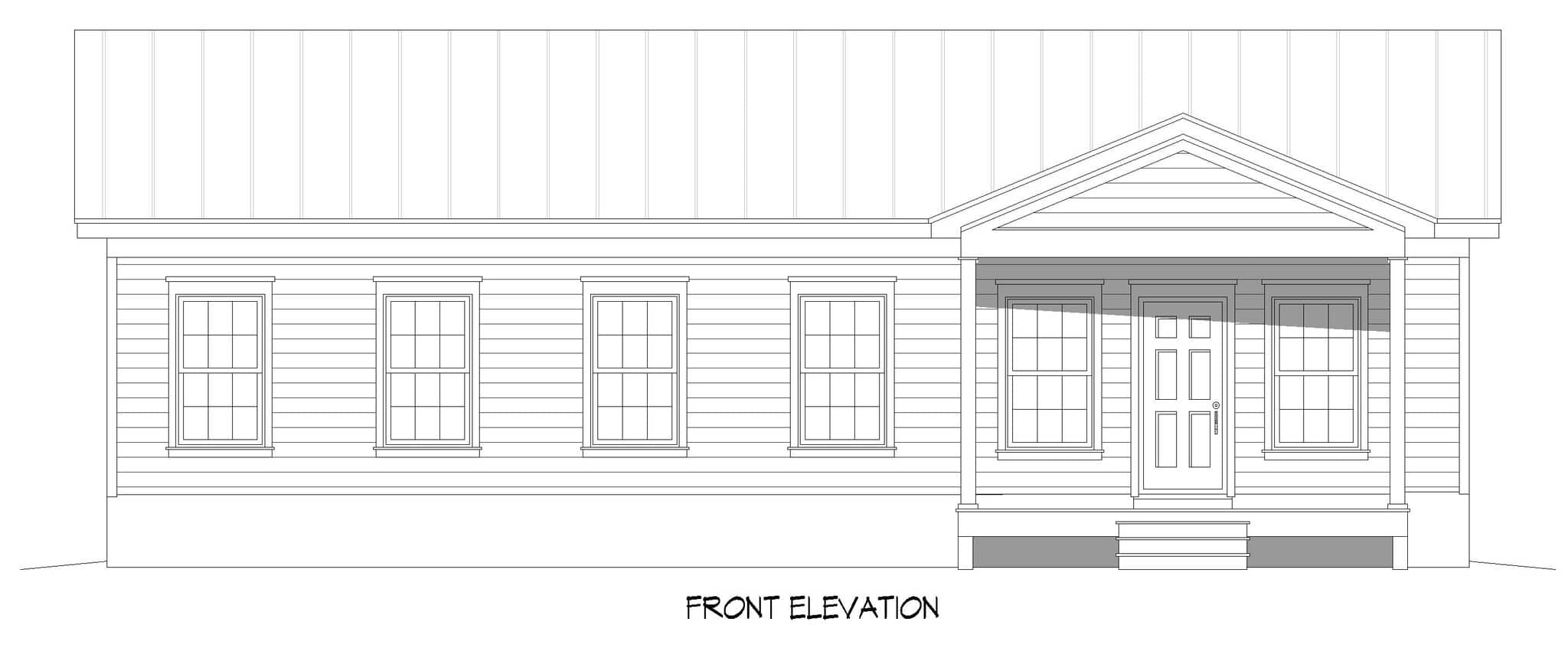 Home Plan Front Elevation of this 3-Bedroom,1288 Sq Ft Plan -196-1987