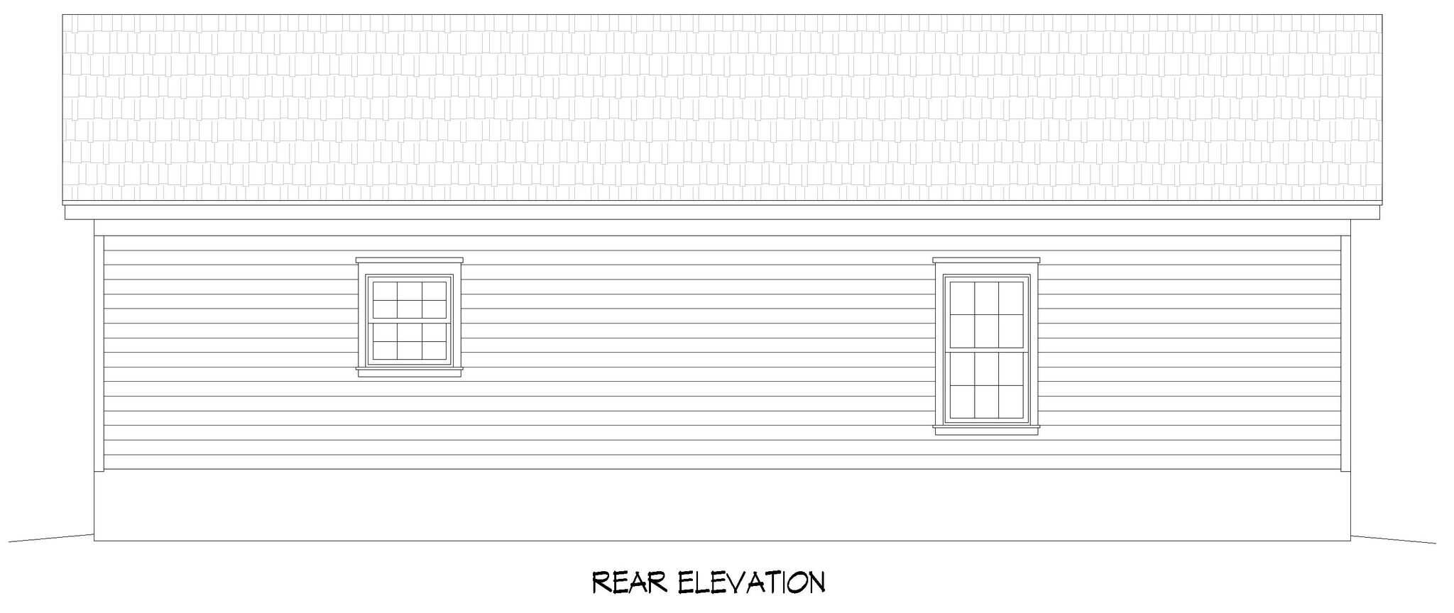 Home Plan Rear Elevation of this 3-Bedroom,1288 Sq Ft Plan -196-1987