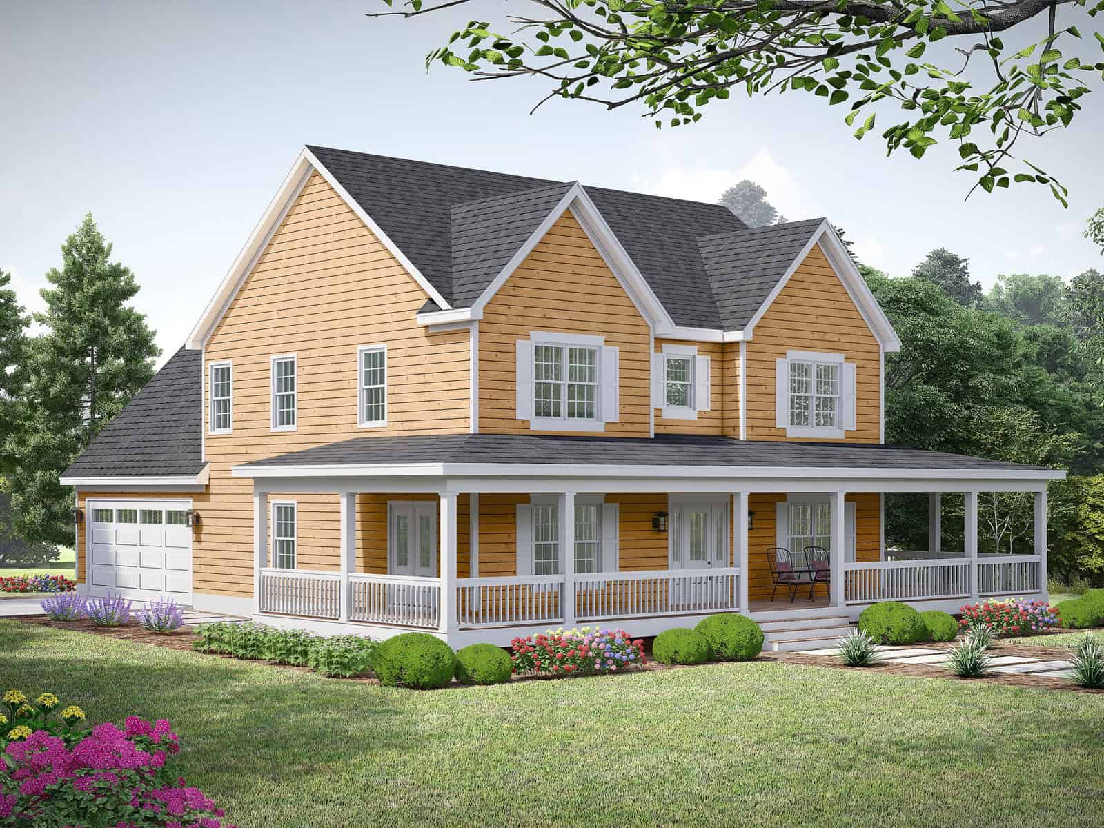 Front View of this 4-Bedroom,2772 Sq Ft Plan -196-1988