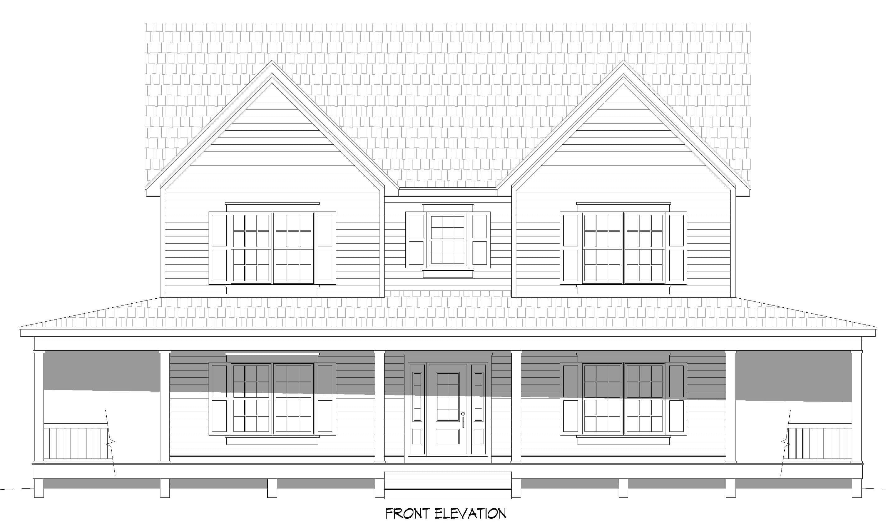 Home Plan Front Elevation of this 4-Bedroom,2772 Sq Ft Plan -196-1988