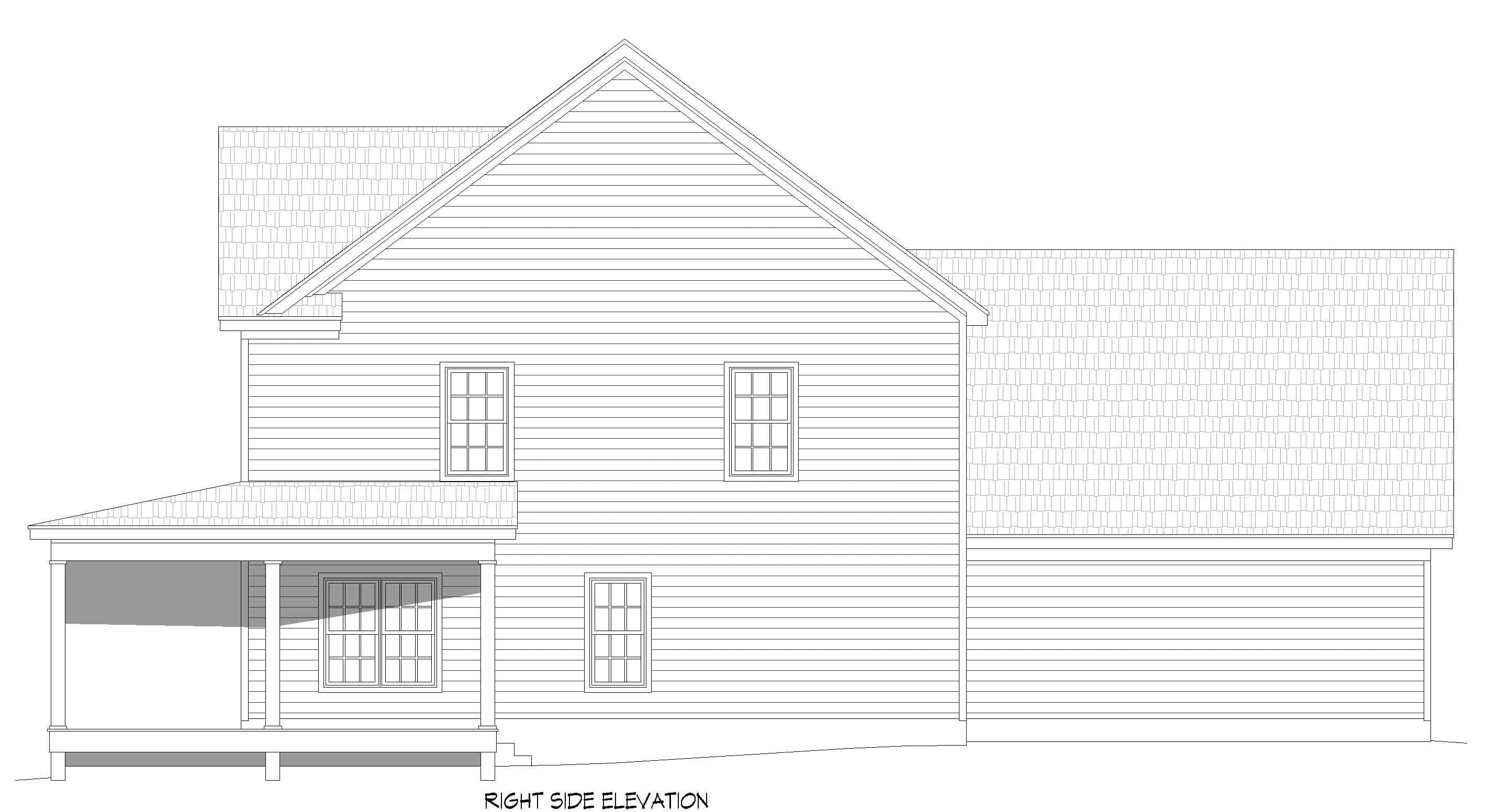 Home Plan Right Elevation of this 4-Bedroom,2772 Sq Ft Plan -196-1988