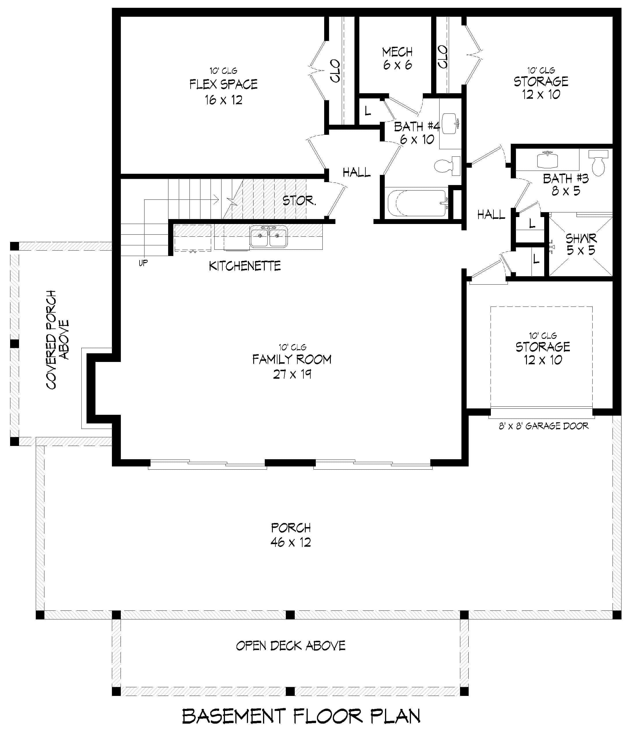 Basement of Craftsman Plan #196-1990