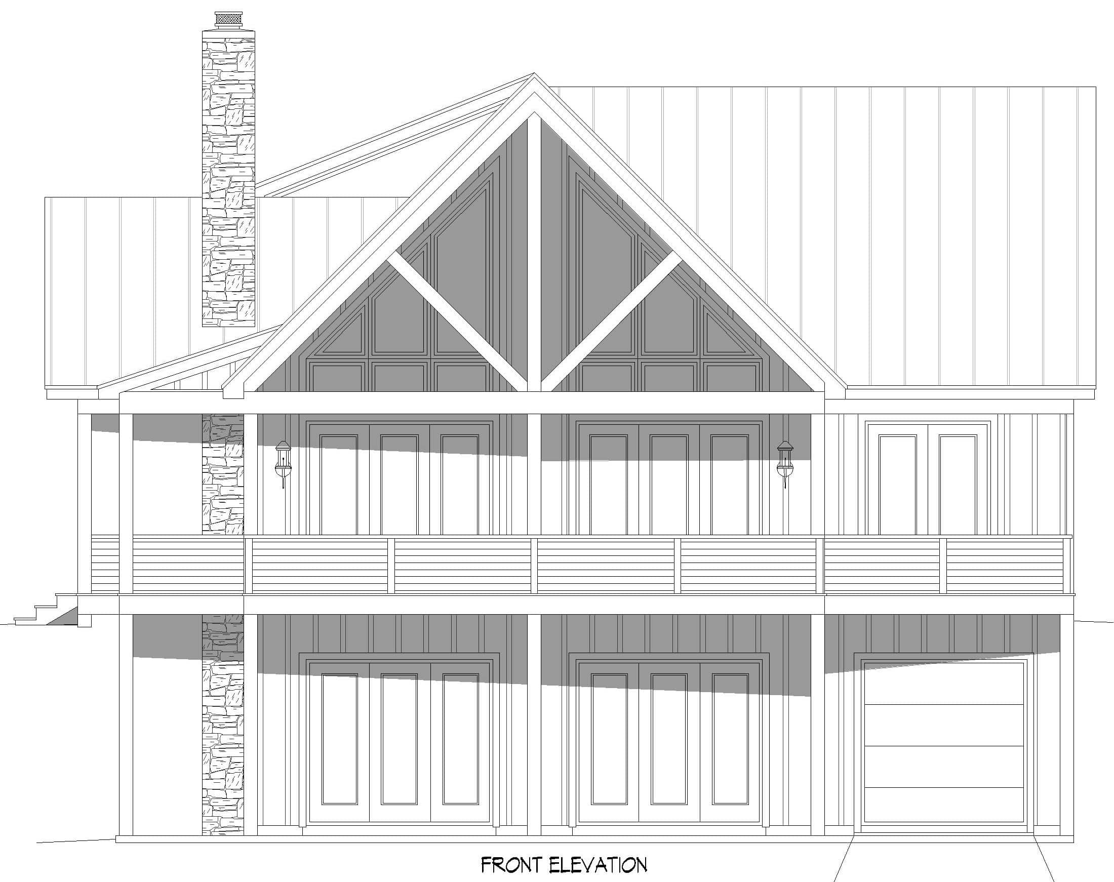 Home Plan Front Elevation of this 3-Bedroom,3482 Sq Ft Plan -196-1990