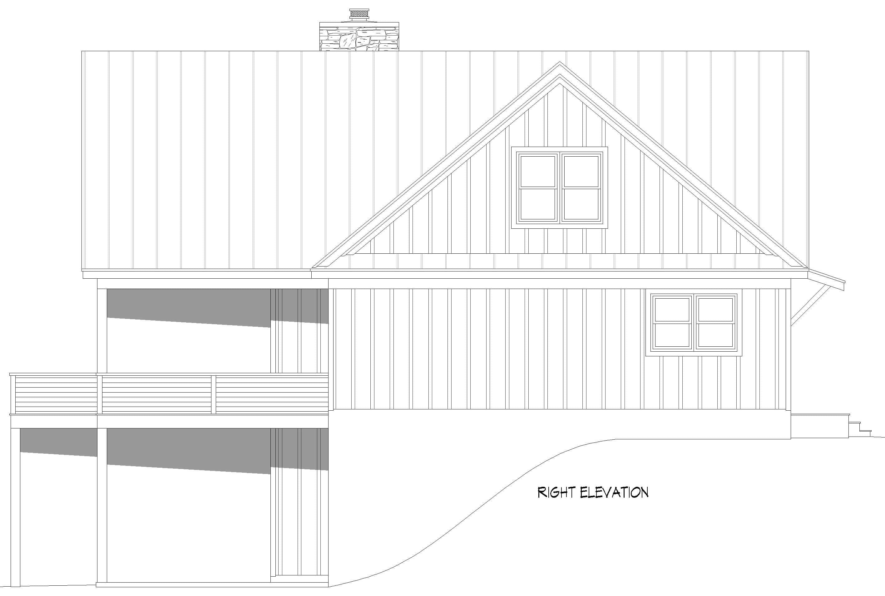 Home Plan Right Elevation of this 3-Bedroom,3482 Sq Ft Plan -196-1990