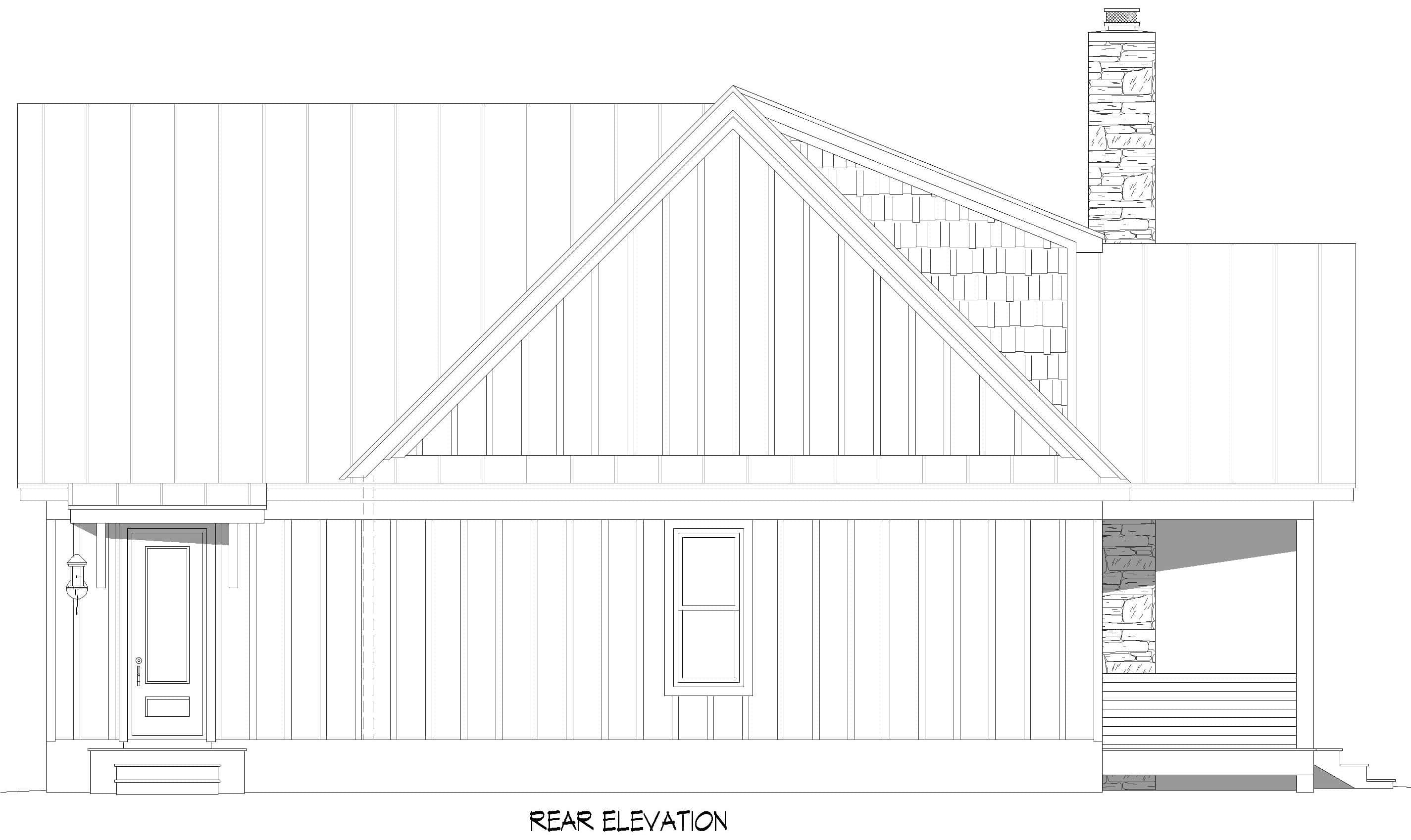 Home Plan Rear Elevation of this 3-Bedroom,3482 Sq Ft Plan -196-1990