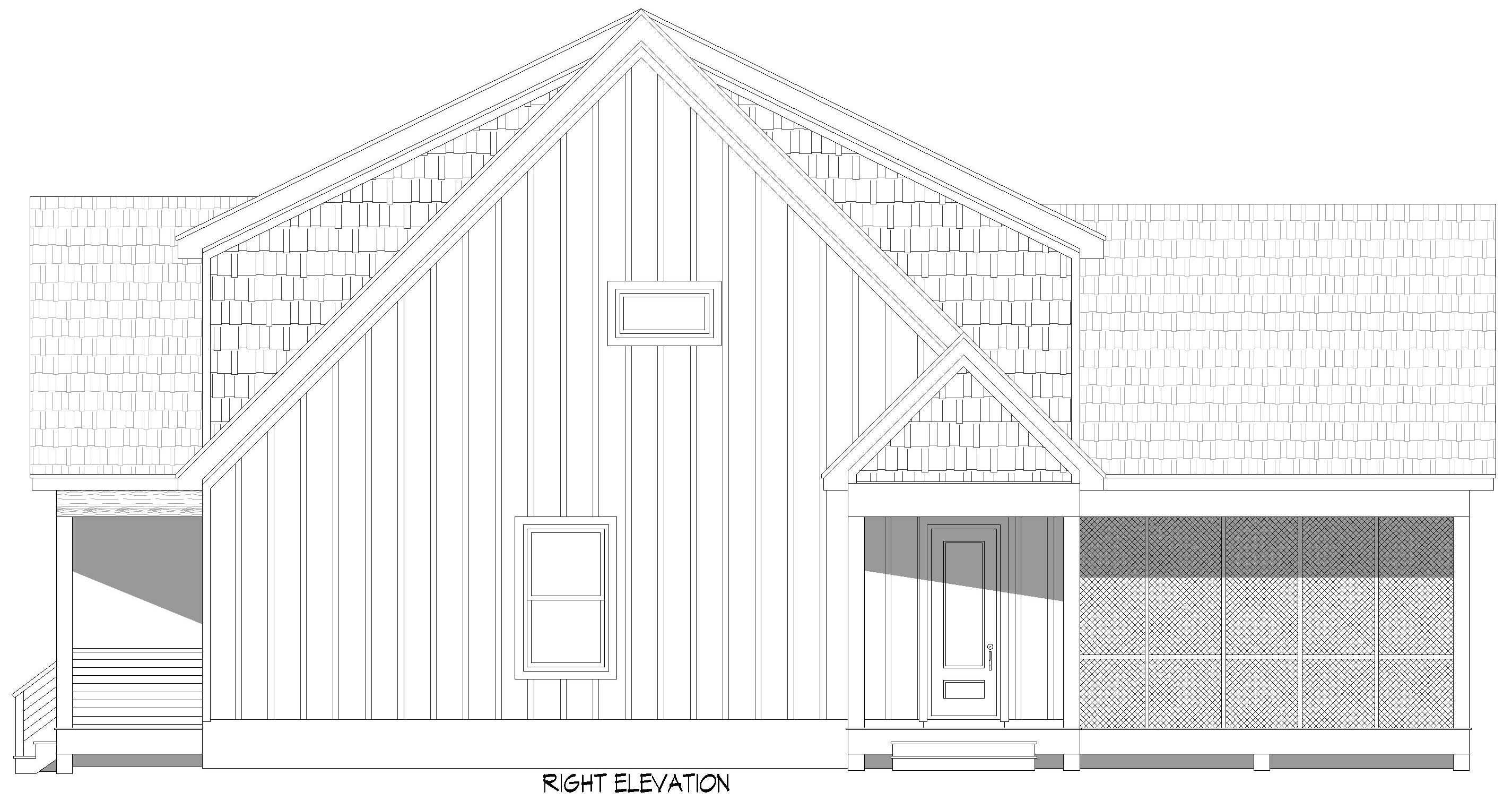 Home Plan Right Elevation of this 4-Bedroom,2043 Sq Ft Plan -196-1991