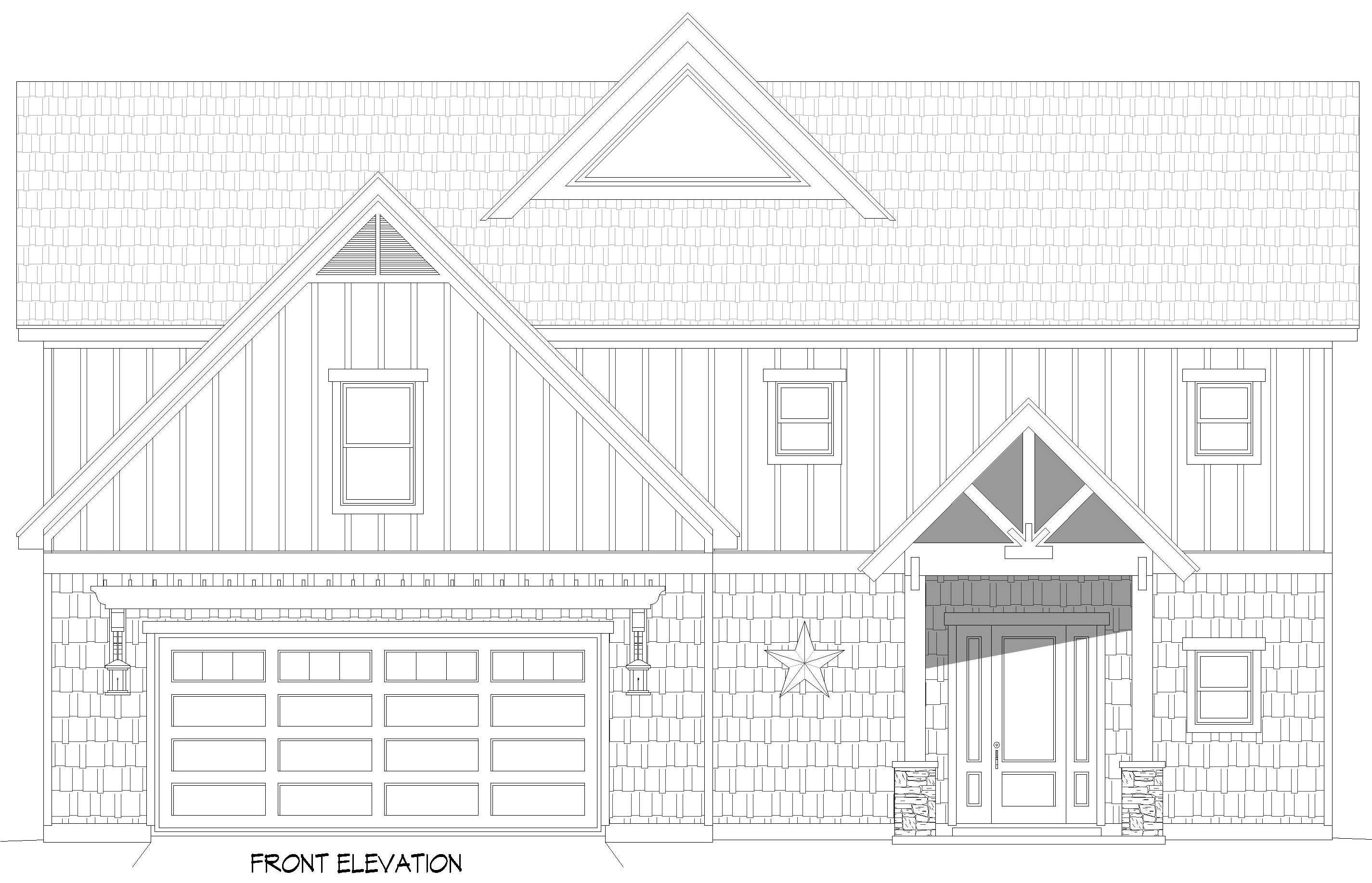Home Plan Front Elevation of this 3-Bedroom,2901 Sq Ft Plan -196-1992