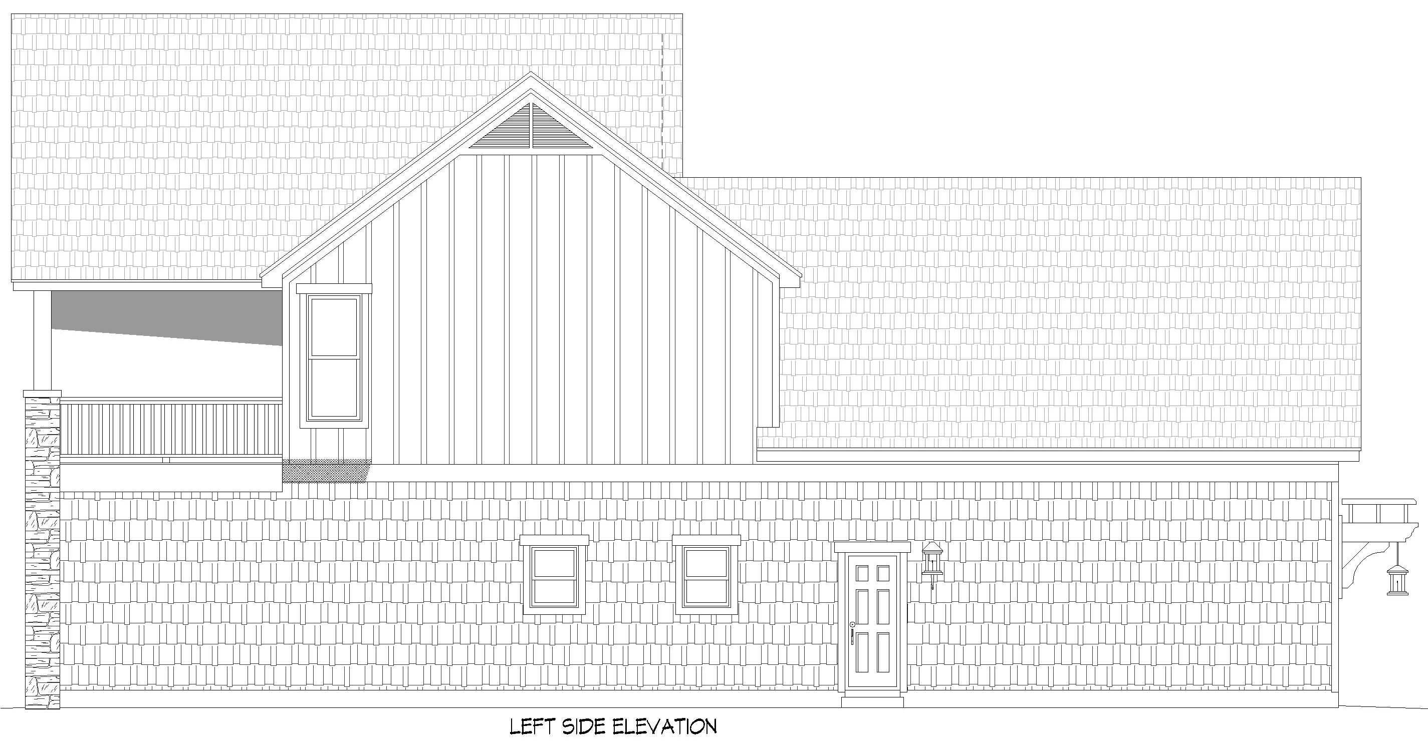 Home Plan Left Elevation of this 3-Bedroom,2901 Sq Ft Plan -196-1992