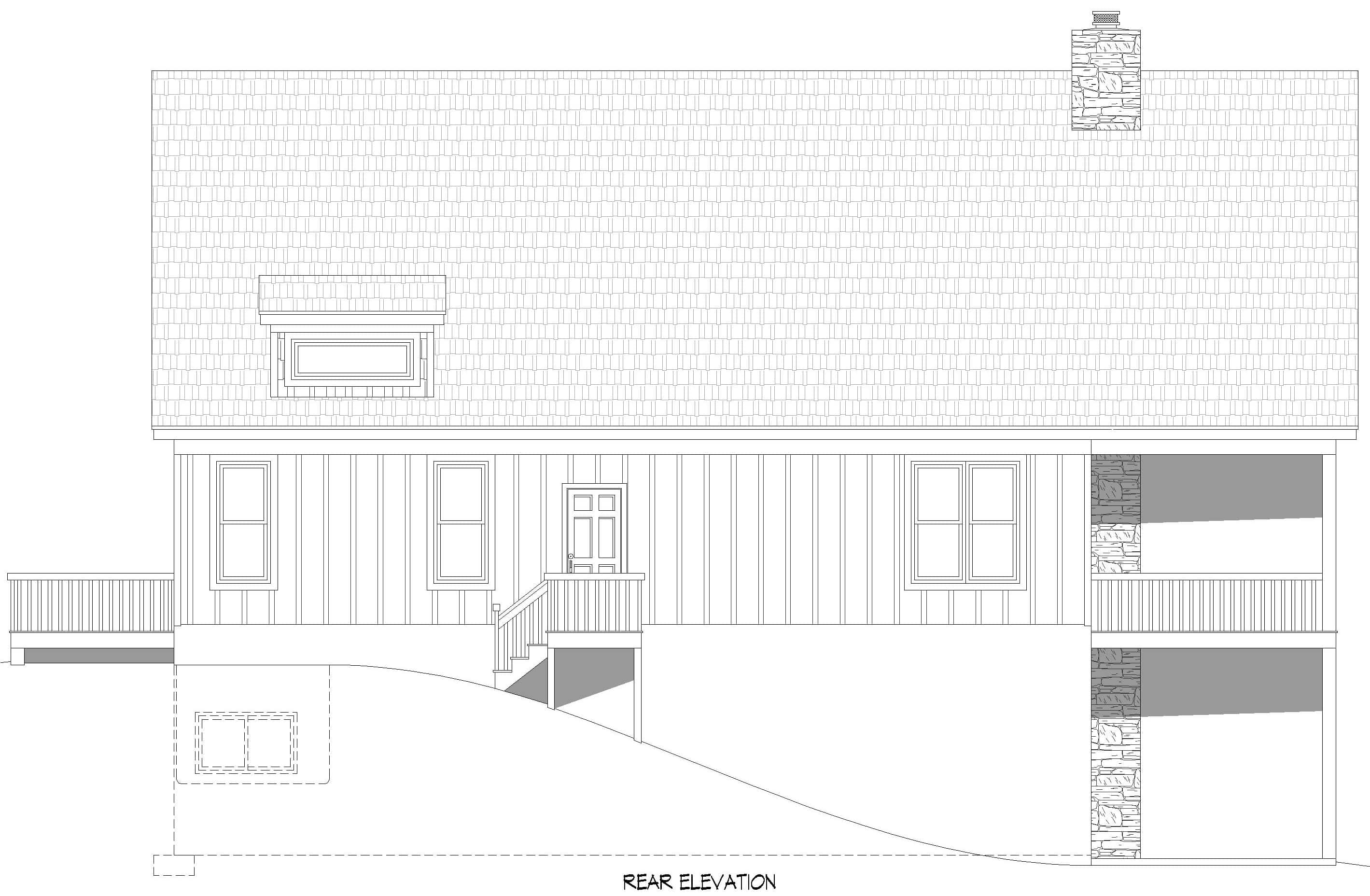 Home Plan Rear Elevation of this 2-Bedroom,2631 Sq Ft Plan -196-1993