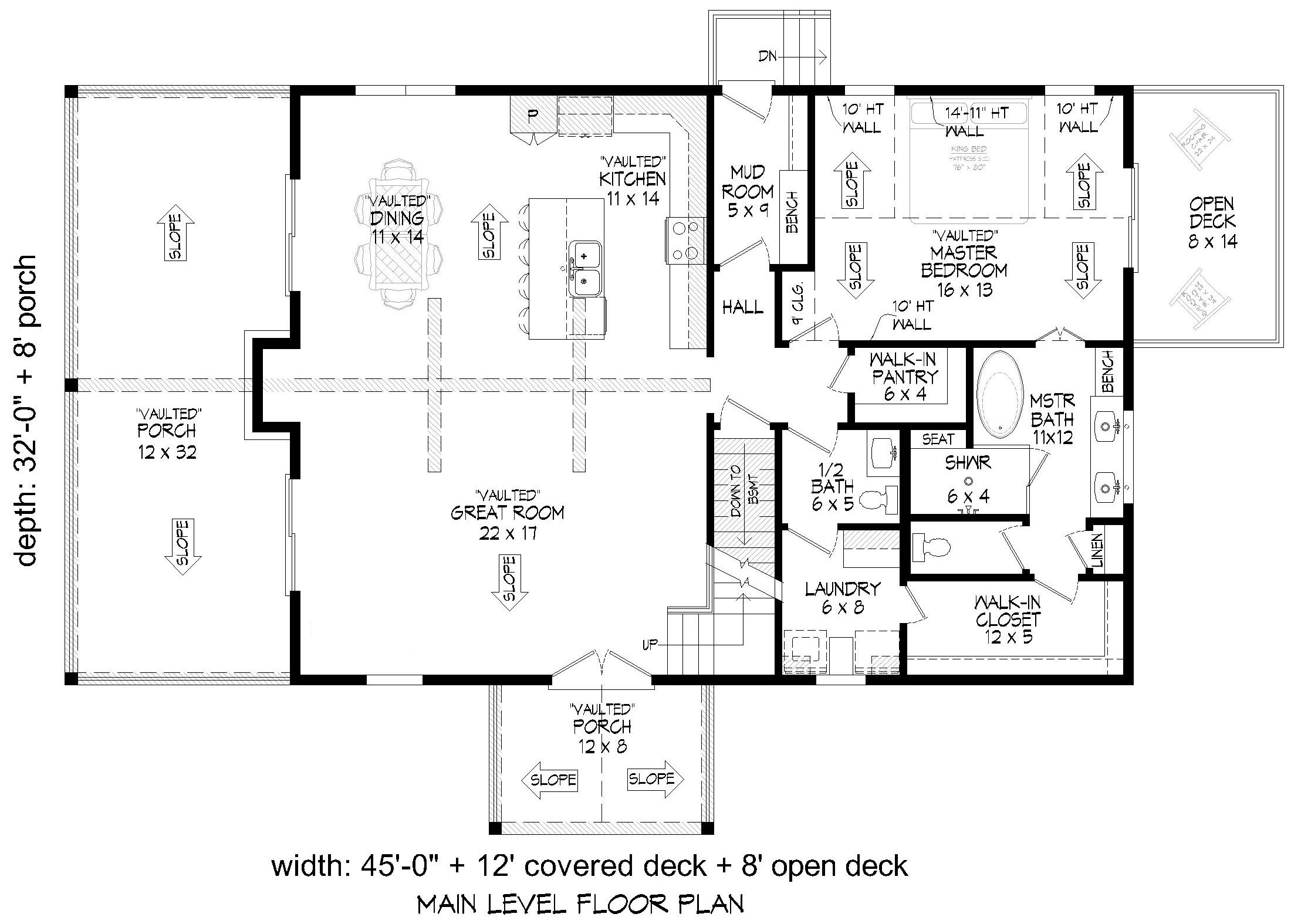 Main Level of Lake Plan #196-1994
