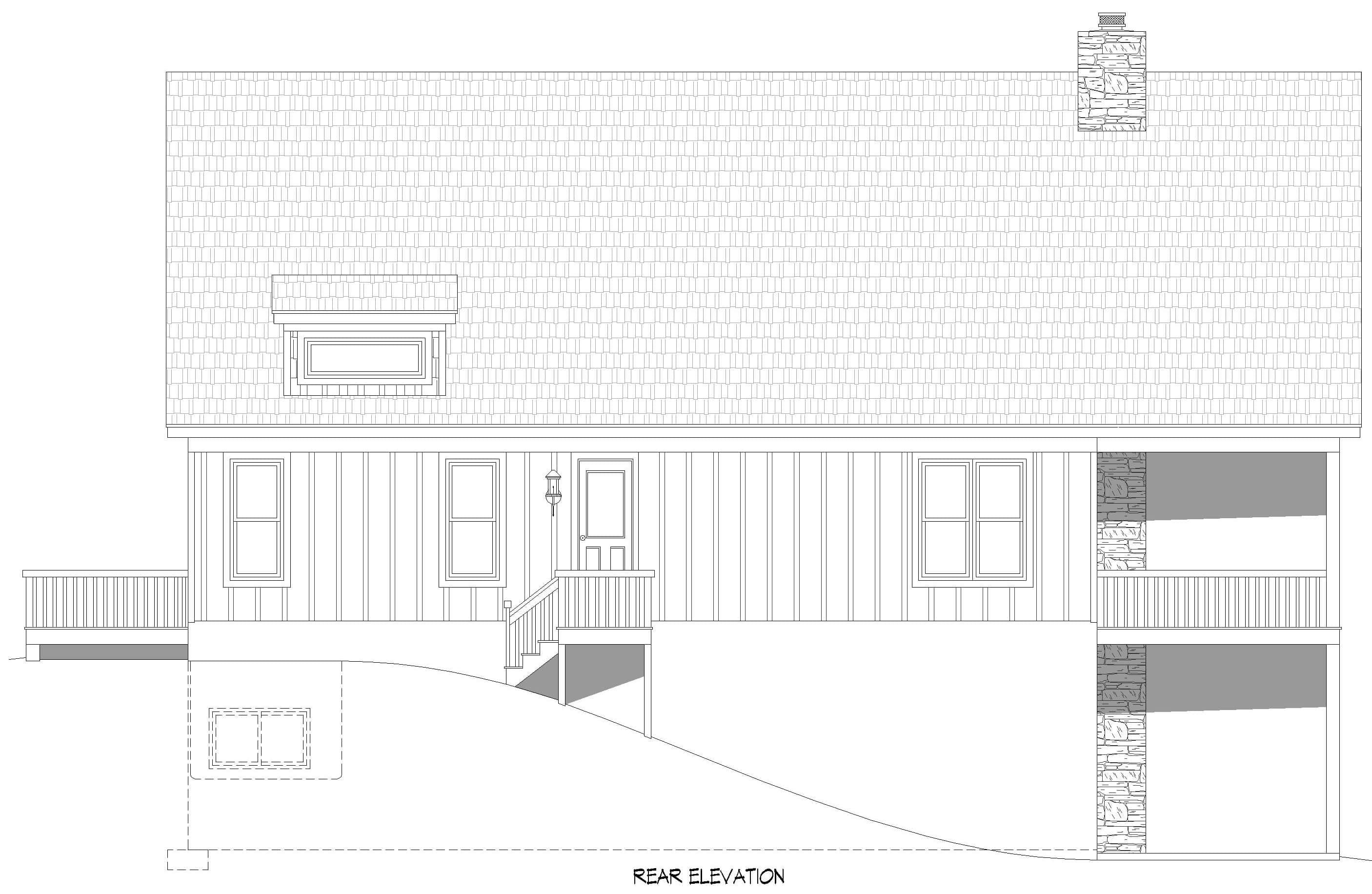 Home Plan Rear Elevation of this 3-Bedroom,2983 Sq Ft Plan -196-1994