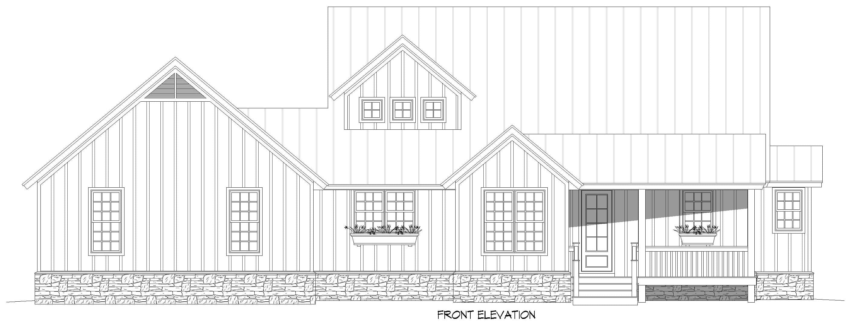 Home Plan Front Elevation of this 3-Bedroom,1935 Sq Ft Plan -196-1995