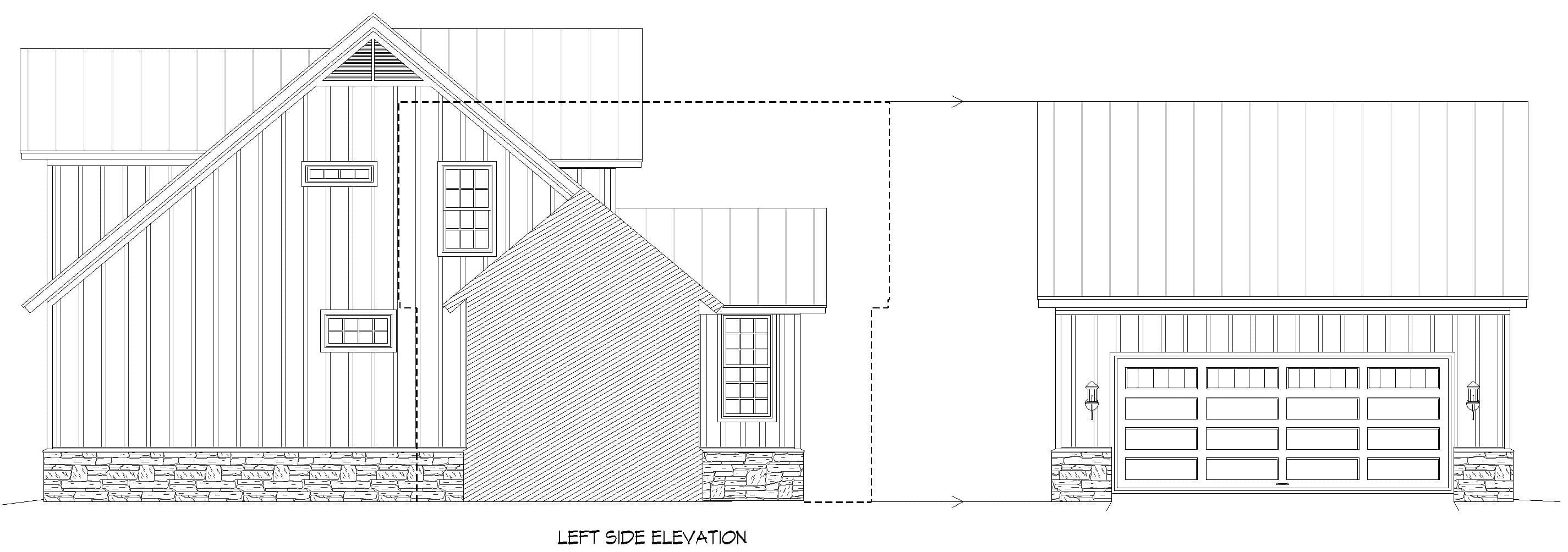 Home Plan Left Elevation of this 3-Bedroom,1935 Sq Ft Plan -196-1995