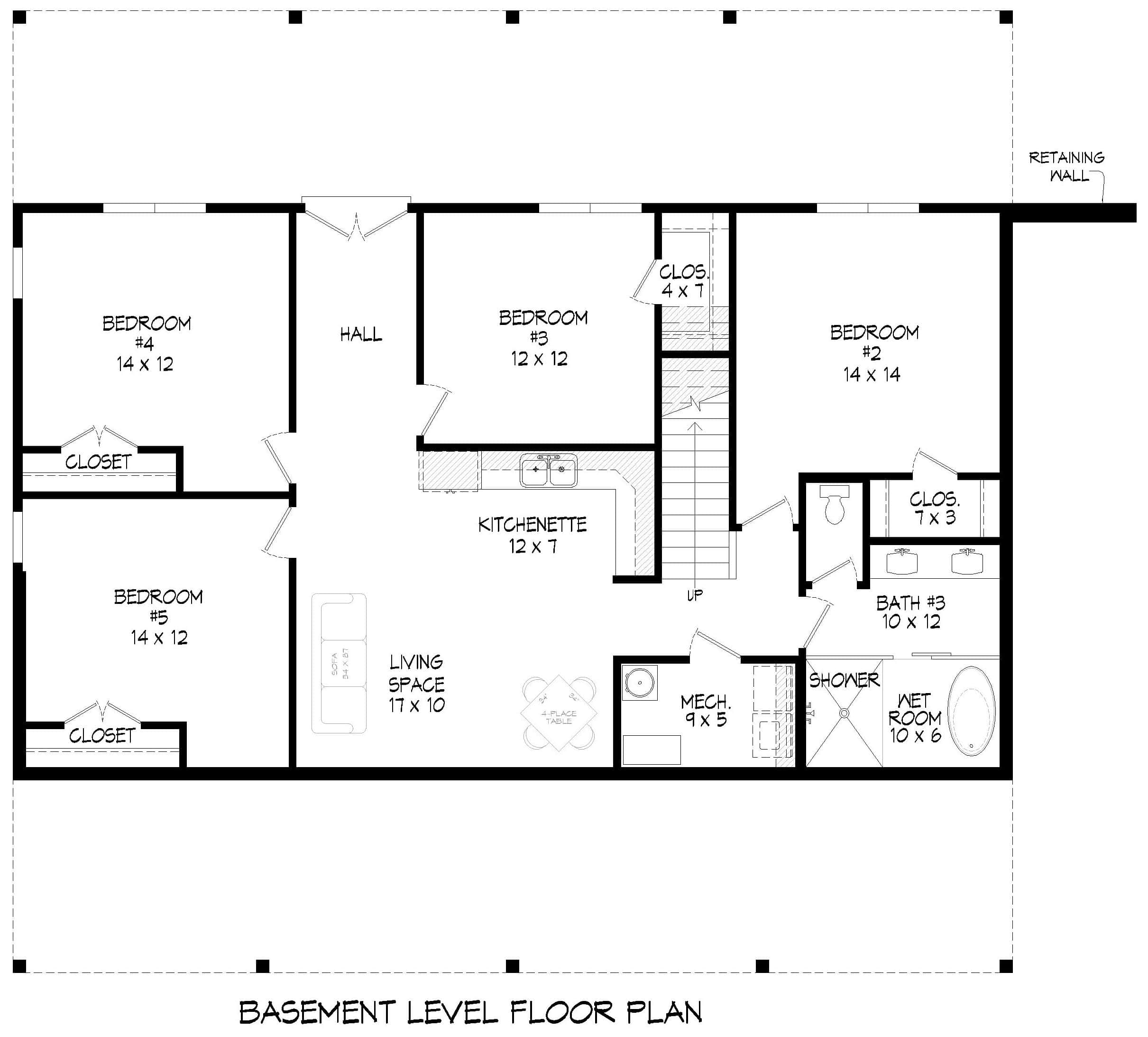 Basement of Craftsman Plan #196-1996