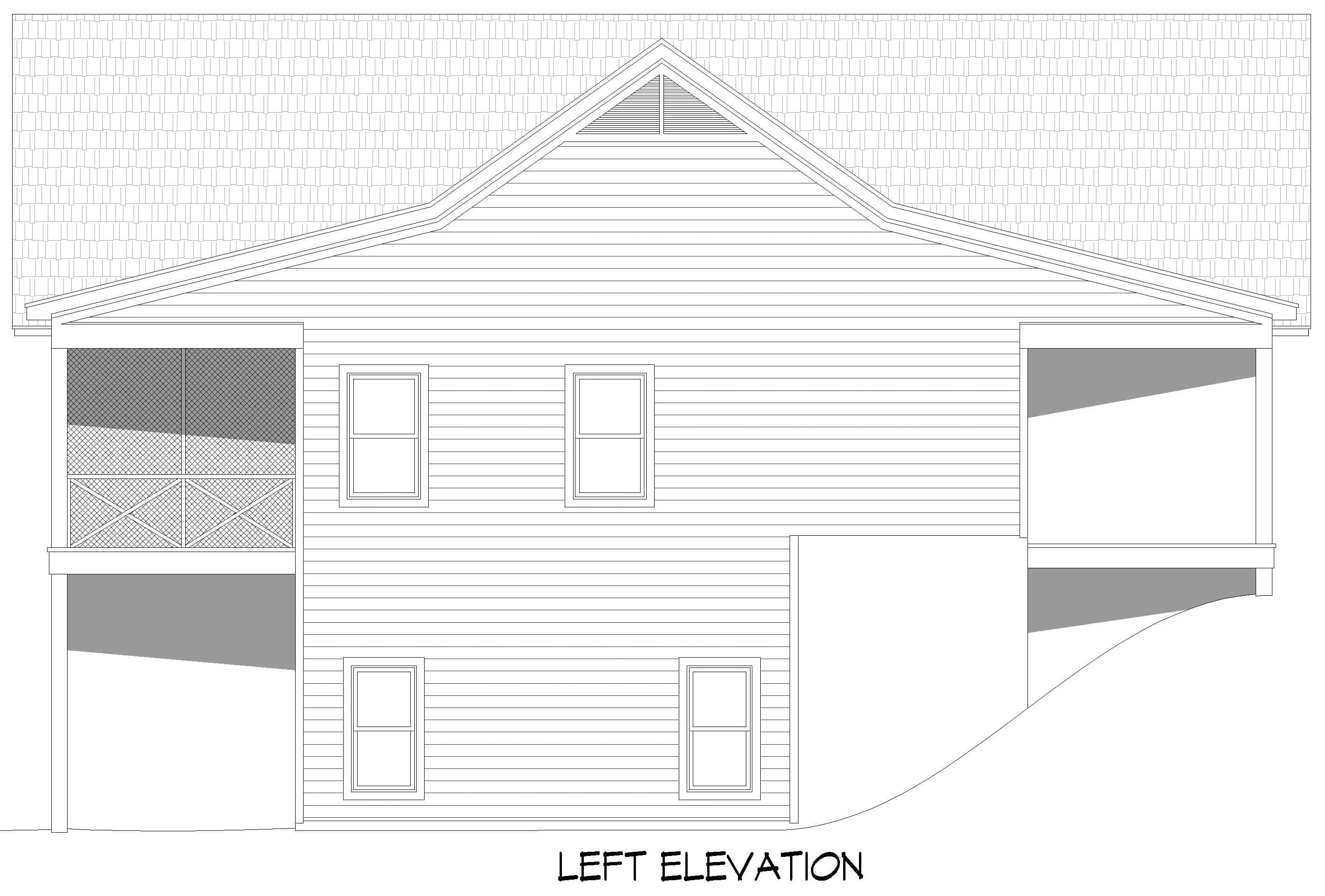 Home Plan Left Elevation of this 5-Bedroom,3120 Sq Ft Plan -196-1996