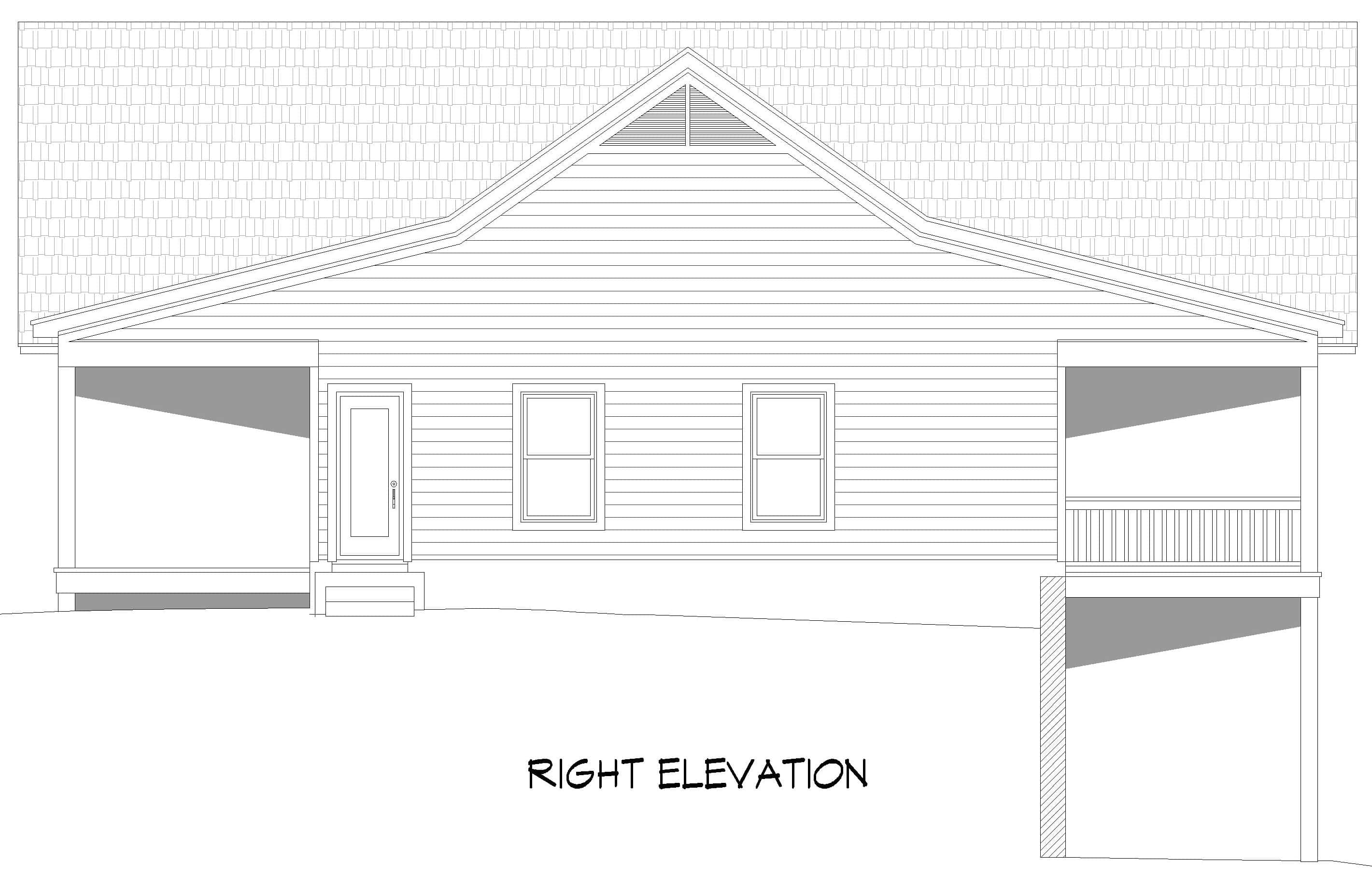 Home Plan Right Elevation of this 5-Bedroom,3120 Sq Ft Plan -196-1996