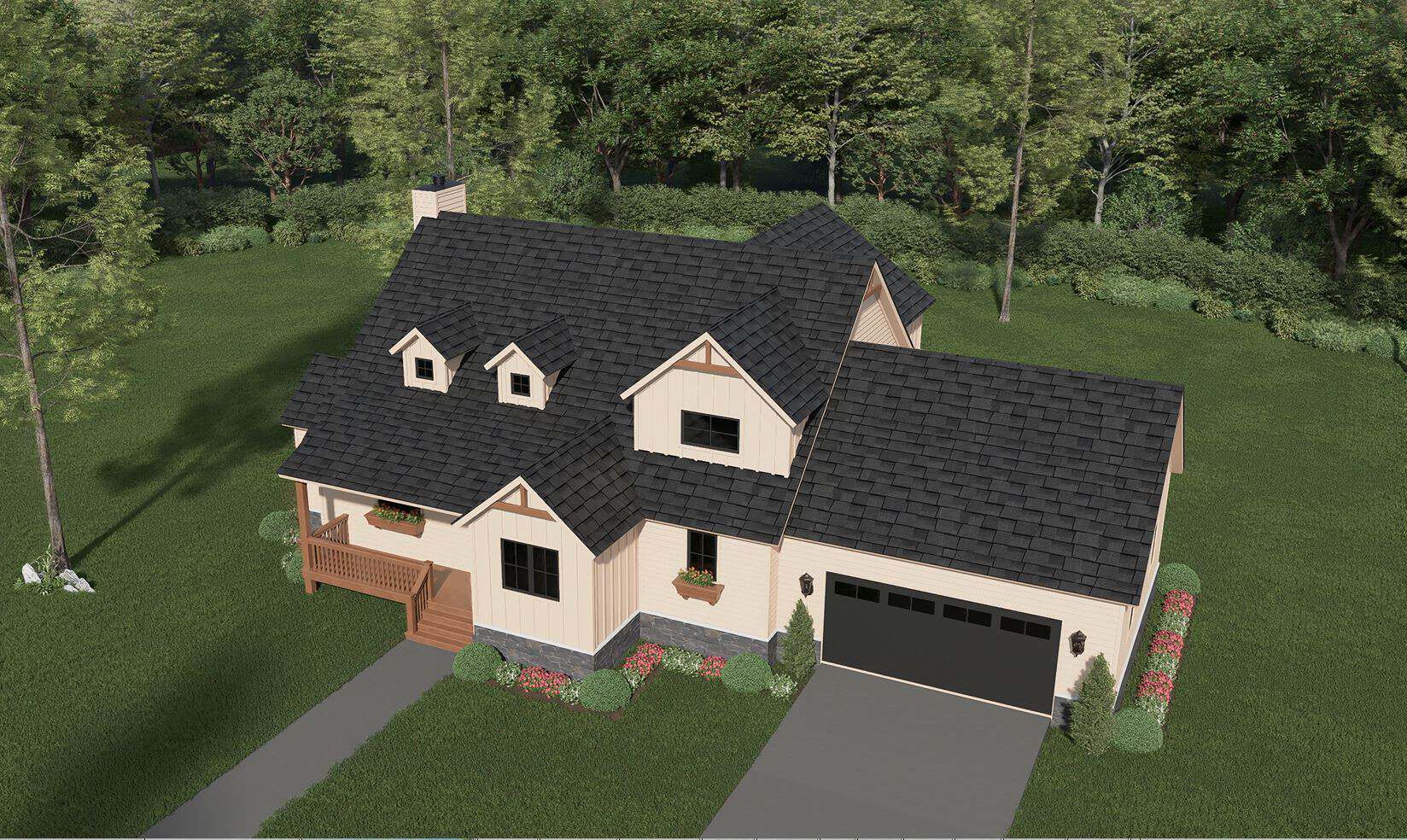Aerial View of this 3-Bedroom,2523 Sq Ft Plan -196-1997