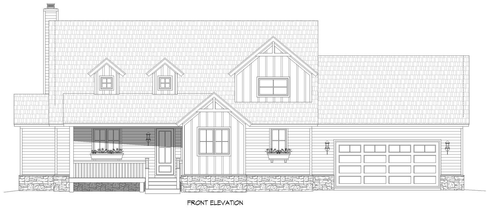 Home Plan Front Elevation of this 3-Bedroom,2523 Sq Ft Plan -196-1997