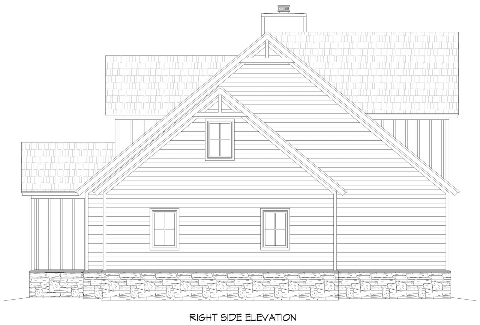 Home Plan Right Elevation of this 3-Bedroom,2523 Sq Ft Plan -196-1997