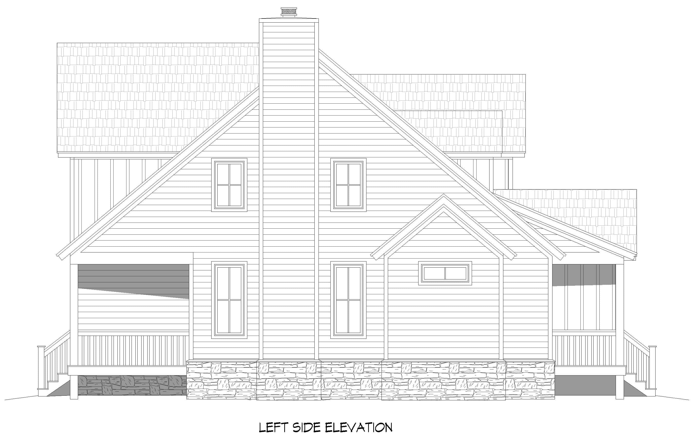Home Plan Left Elevation of this 3-Bedroom,2523 Sq Ft Plan -196-1997