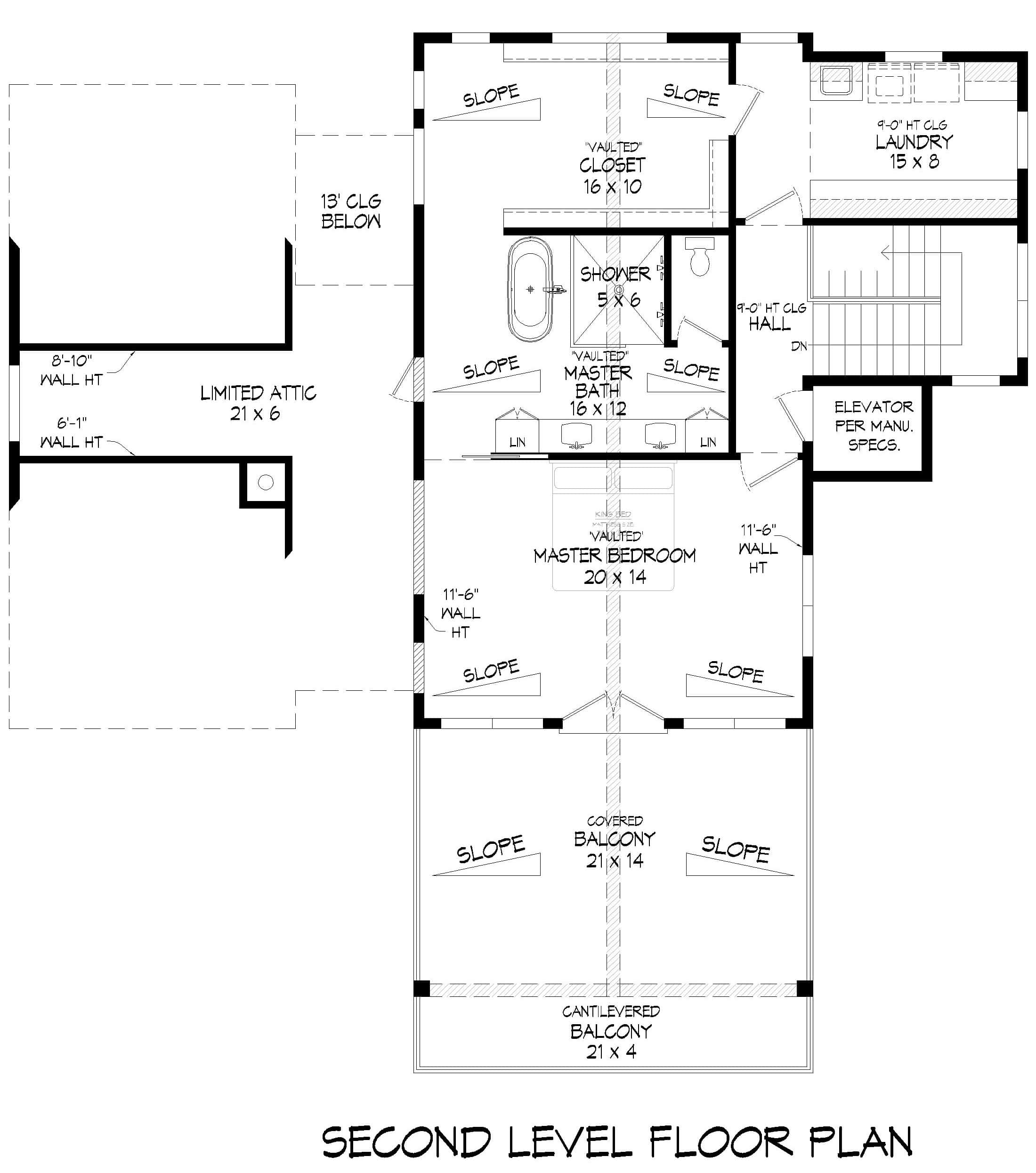 Upper Level of Modern Plan #196-1998