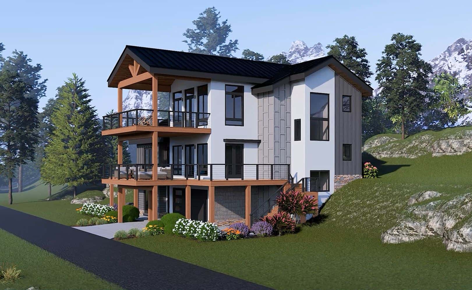 Right Side View of this 4-Bedroom,2668 Sq Ft Plan -196-1998