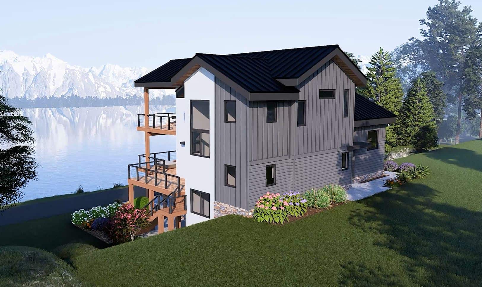 Rear View of this 4-Bedroom,2668 Sq Ft Plan -196-1998