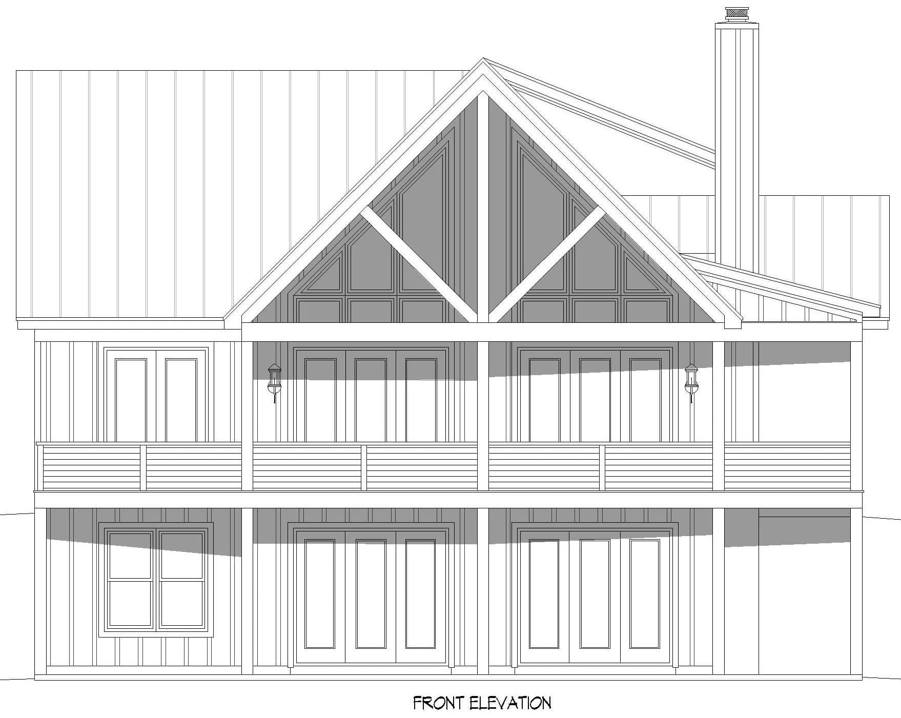 Home Plan Front Elevation of this 5-Bedroom,4068 Sq Ft Plan -196-1999